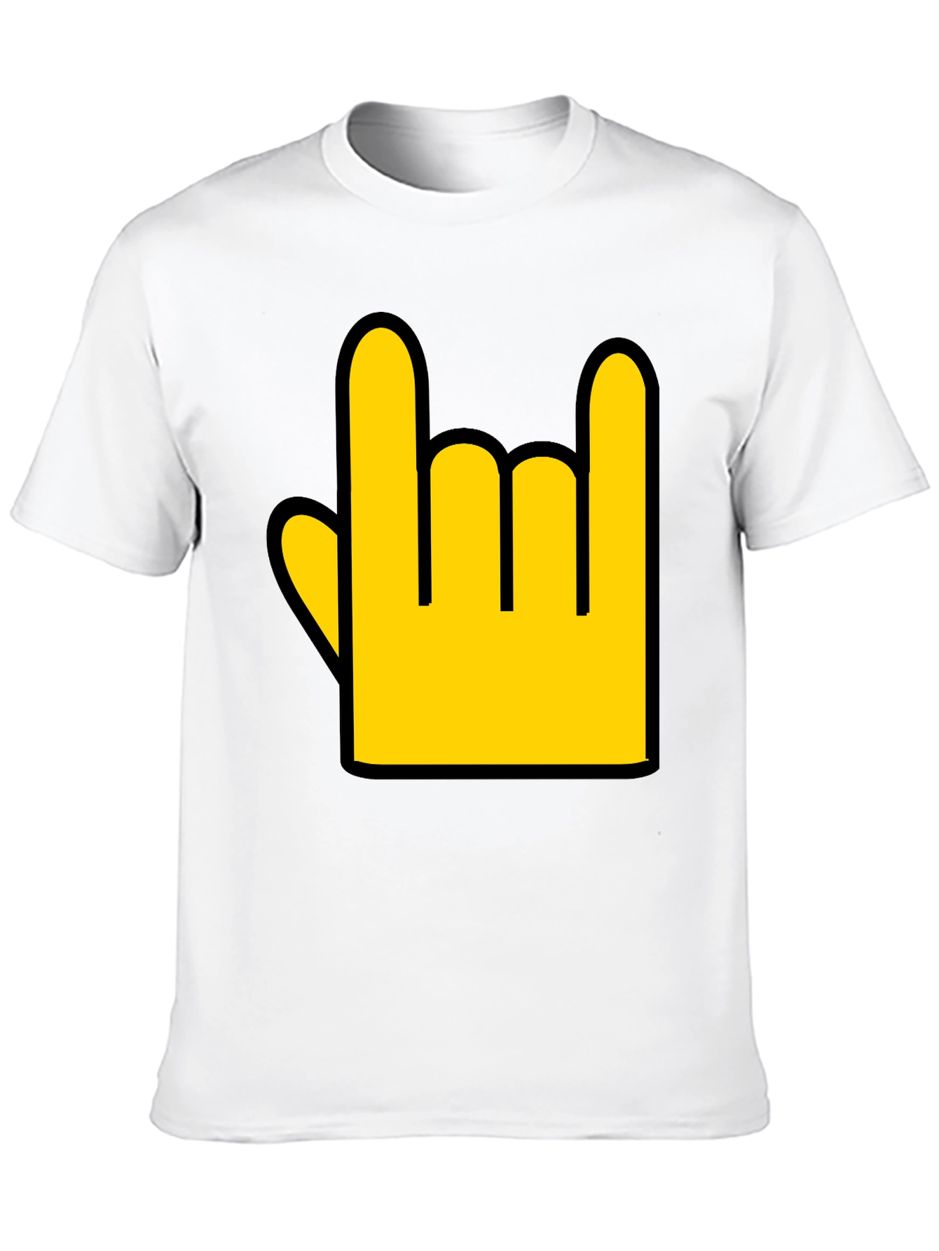 Rock On Hand Graphic Tee - Black Casual T-Shirt