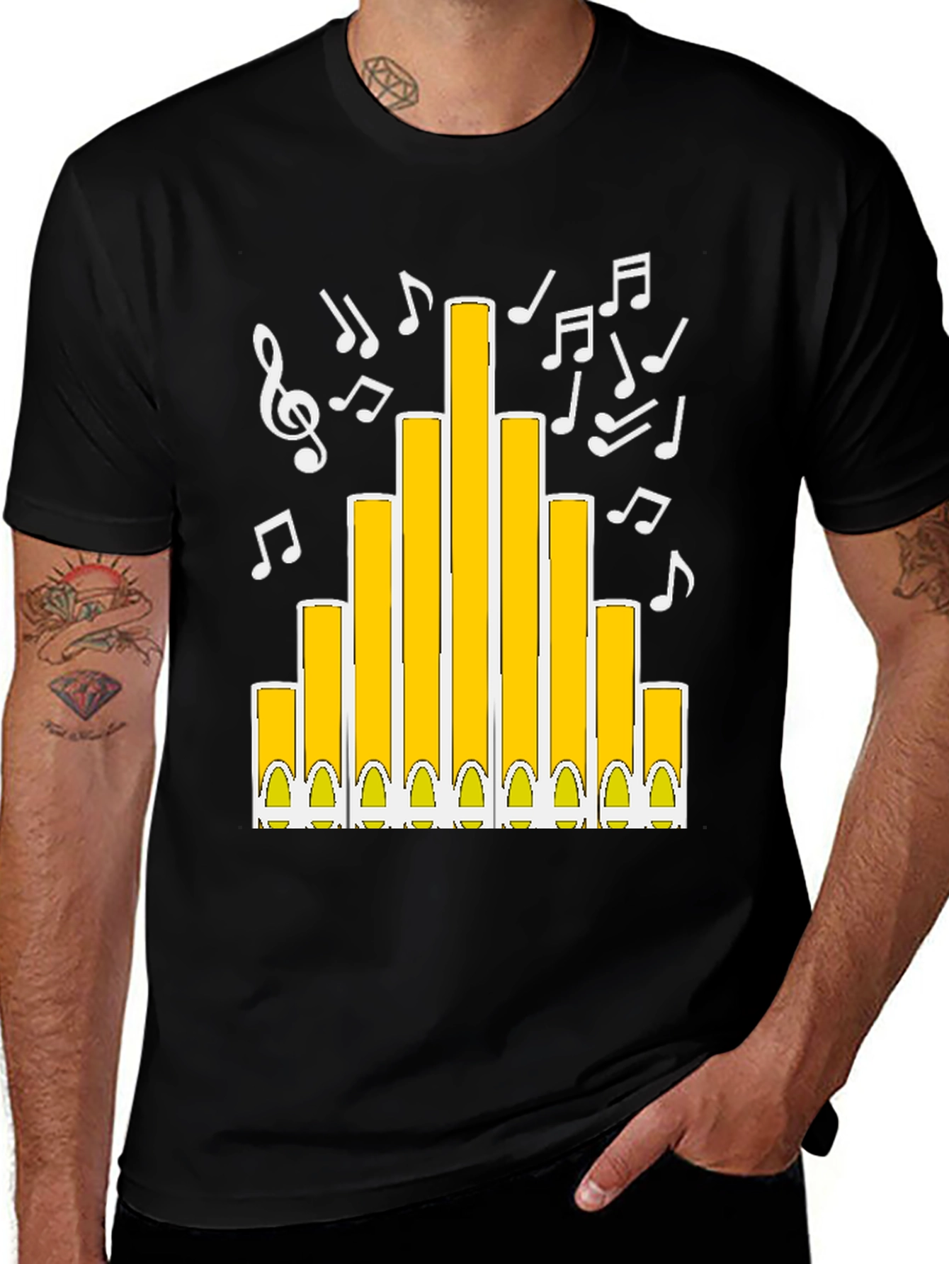 Musical Organ Graphic Tee - Black
