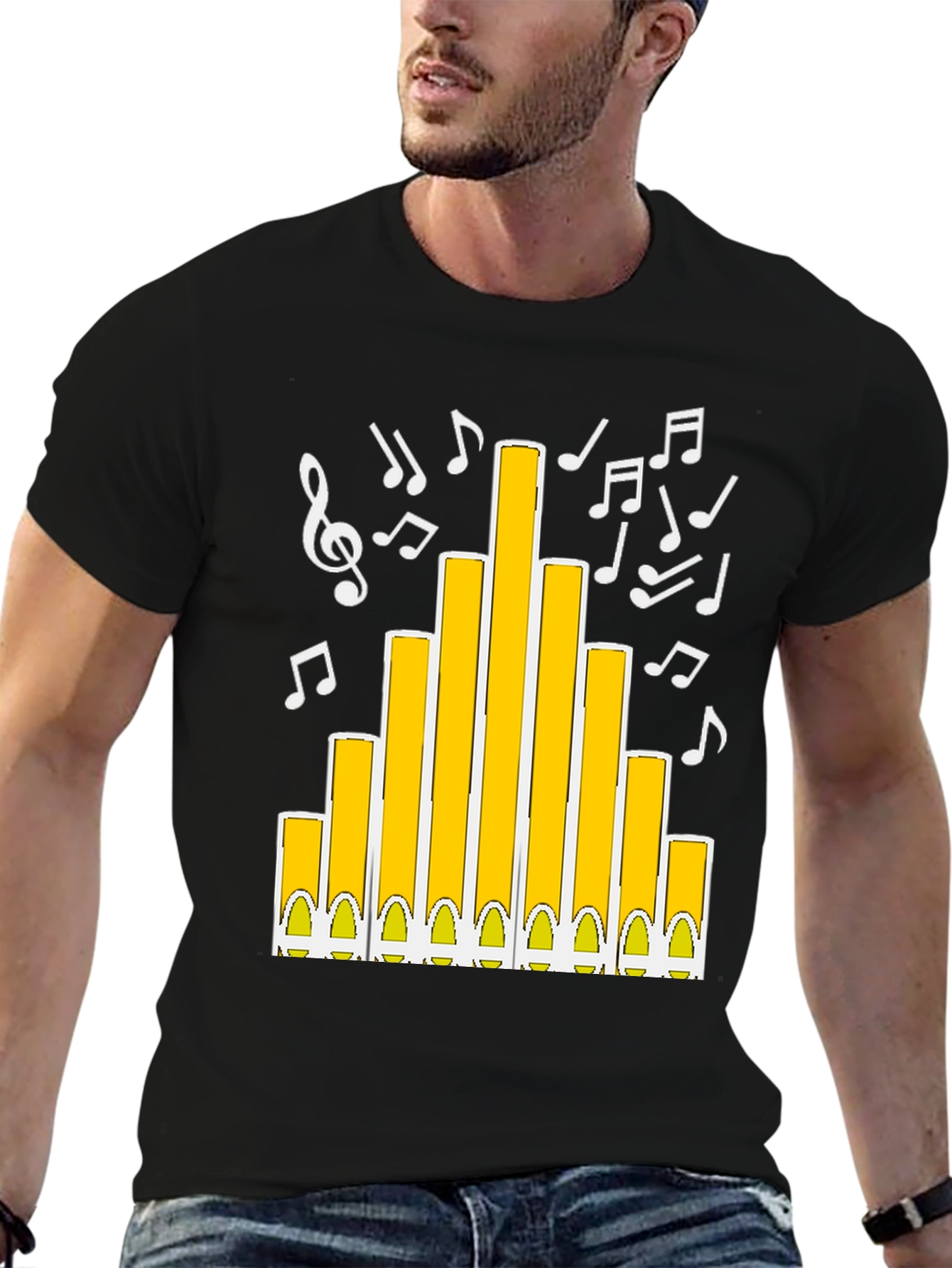 Musical Organ Graphic Tee - Black