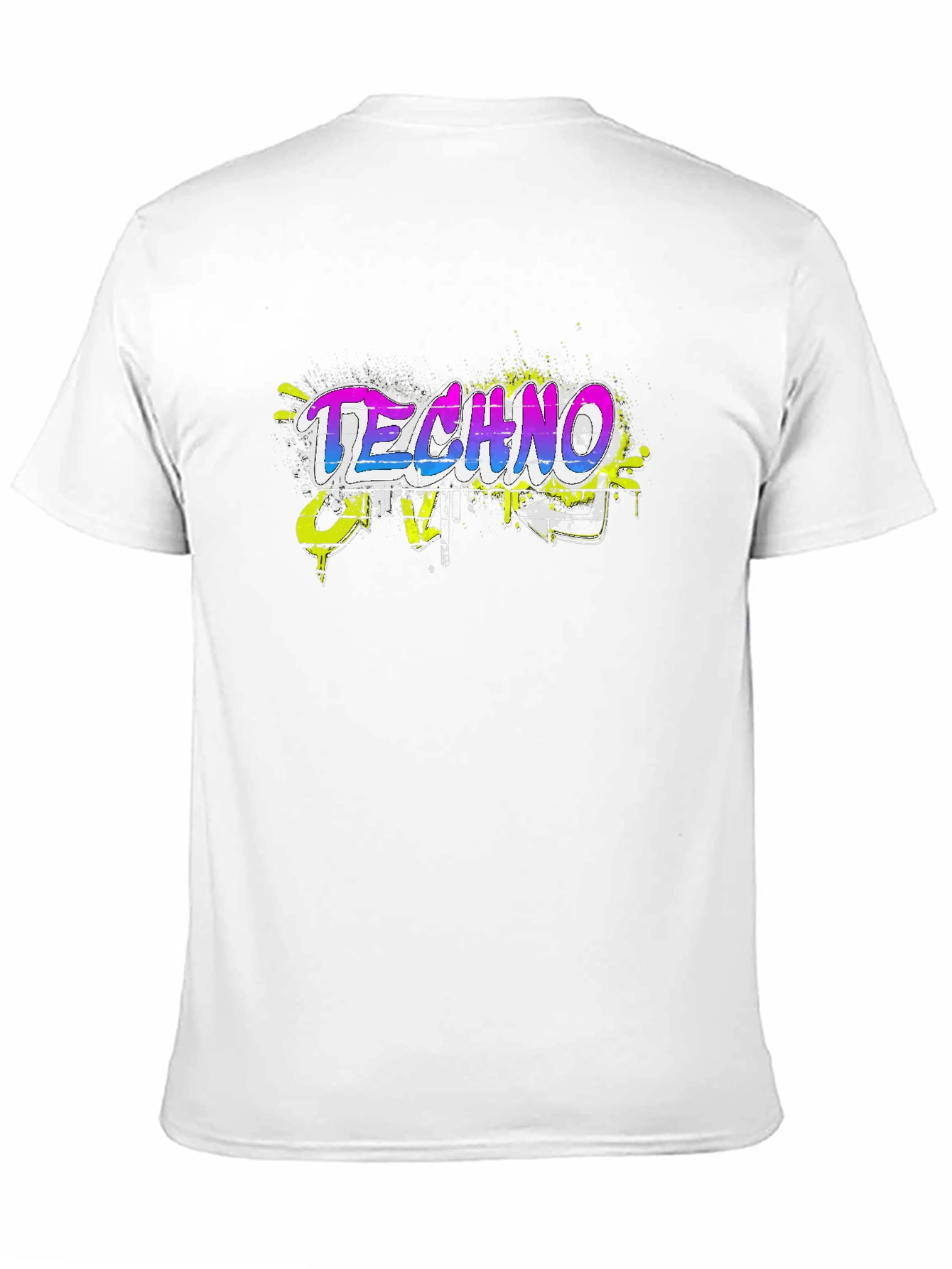 Techno Graffiti Style Black T-Shirt