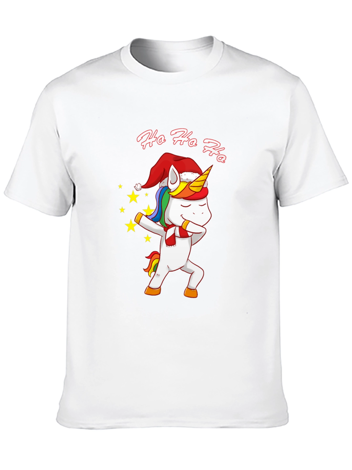 Unicorn Christmas Dabbing Black T-Shirt