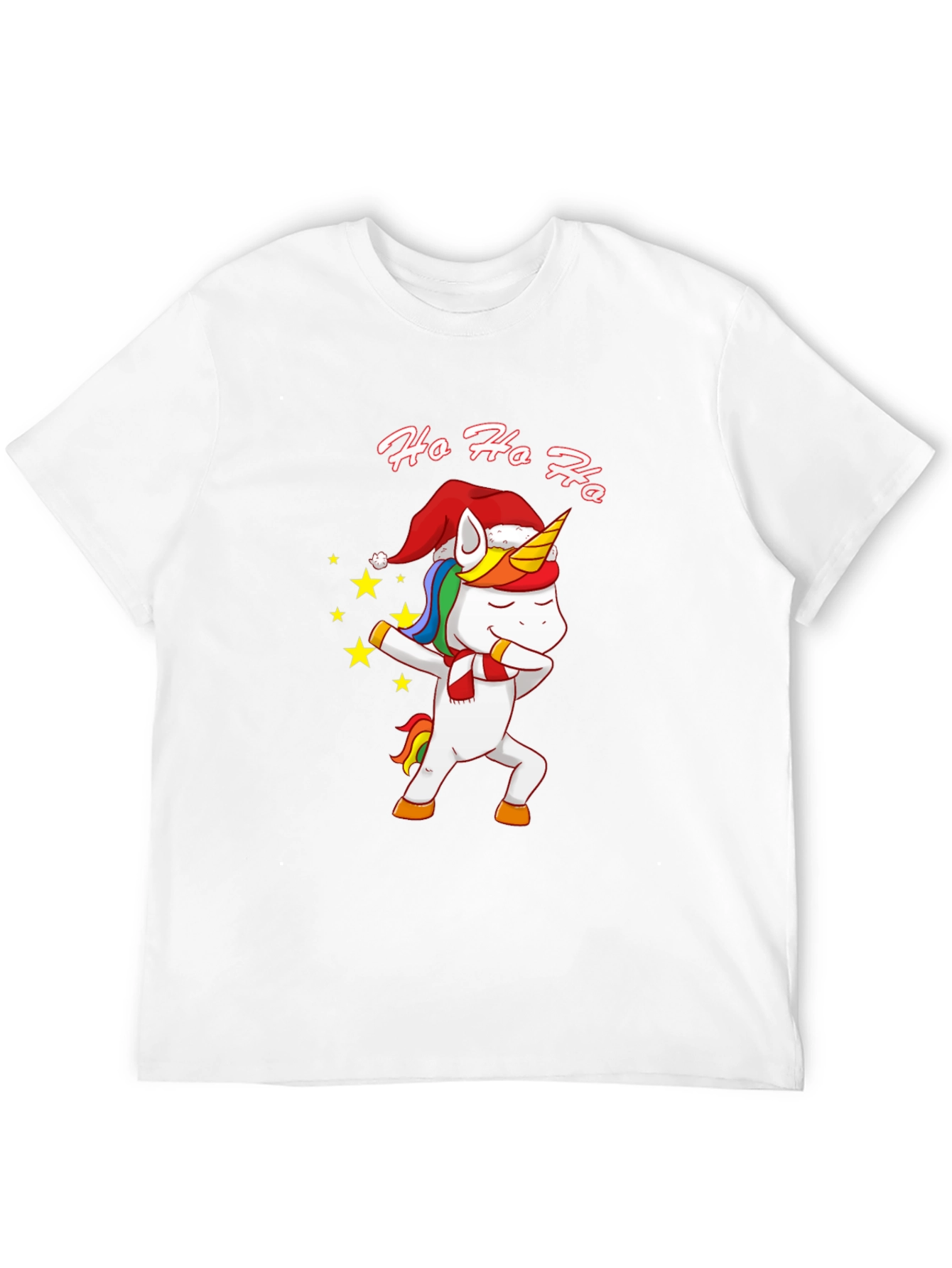 Unicorn Christmas Dabbing Black T-Shirt