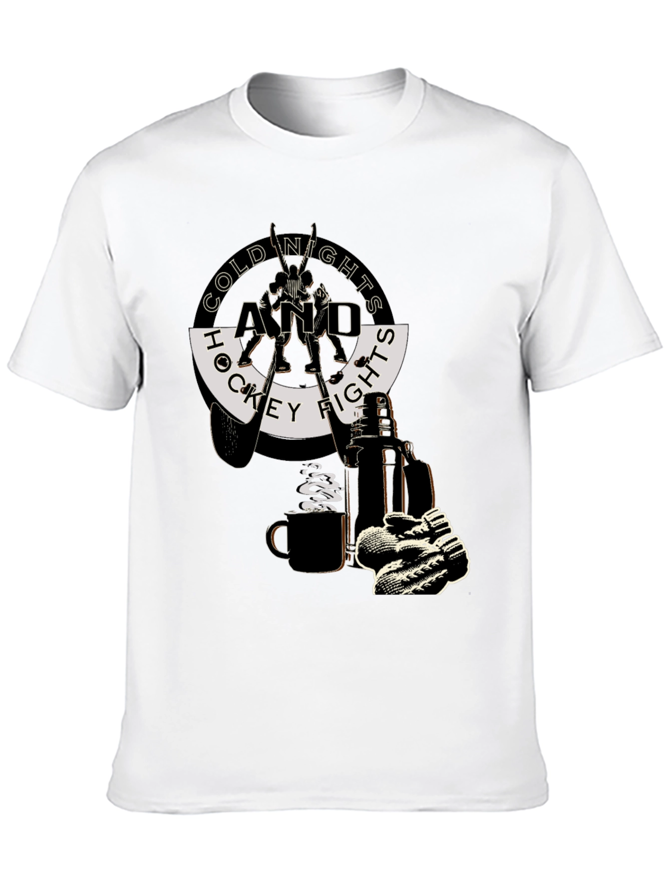 Cold Nights and Hockey Fights Graphic T-Shirt