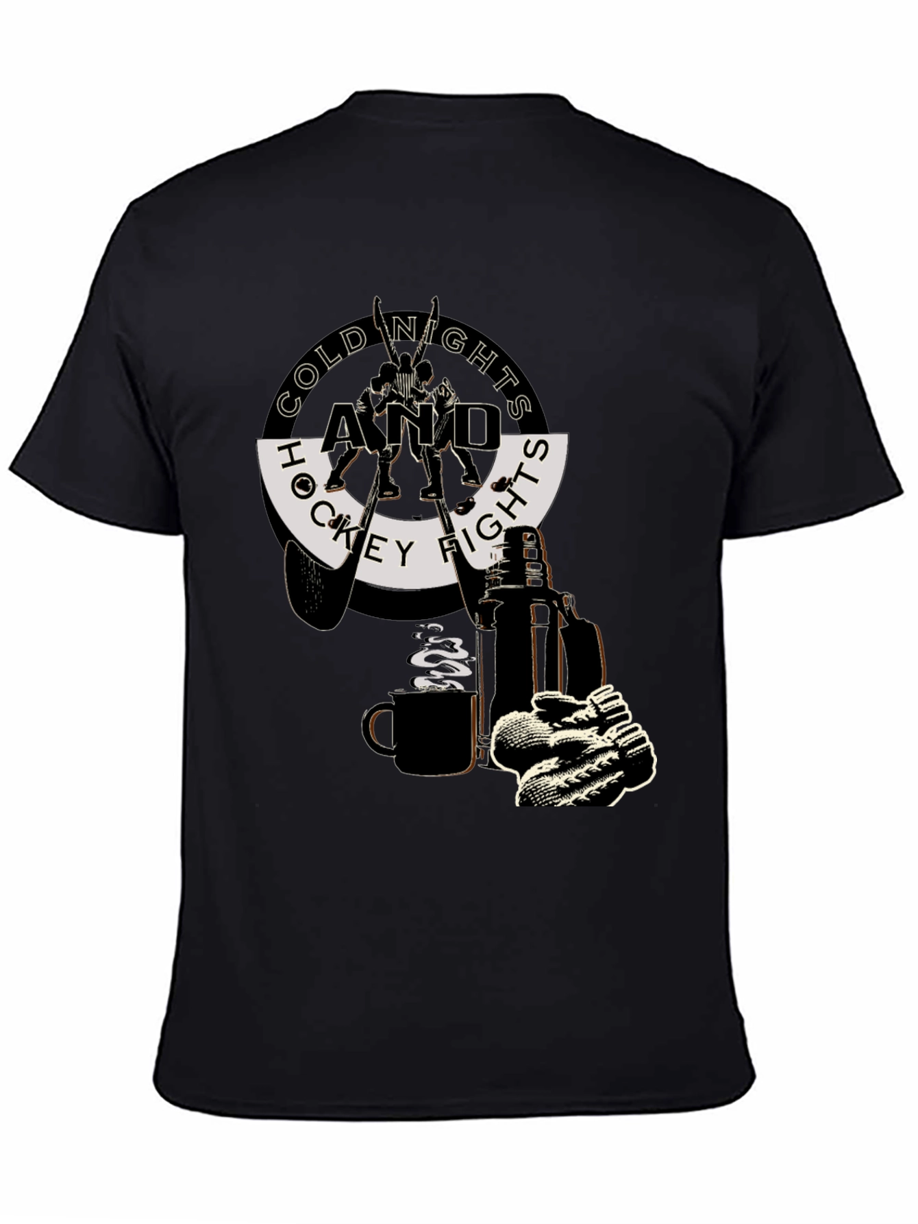 Cold Nights and Hockey Fights Graphic T-Shirt