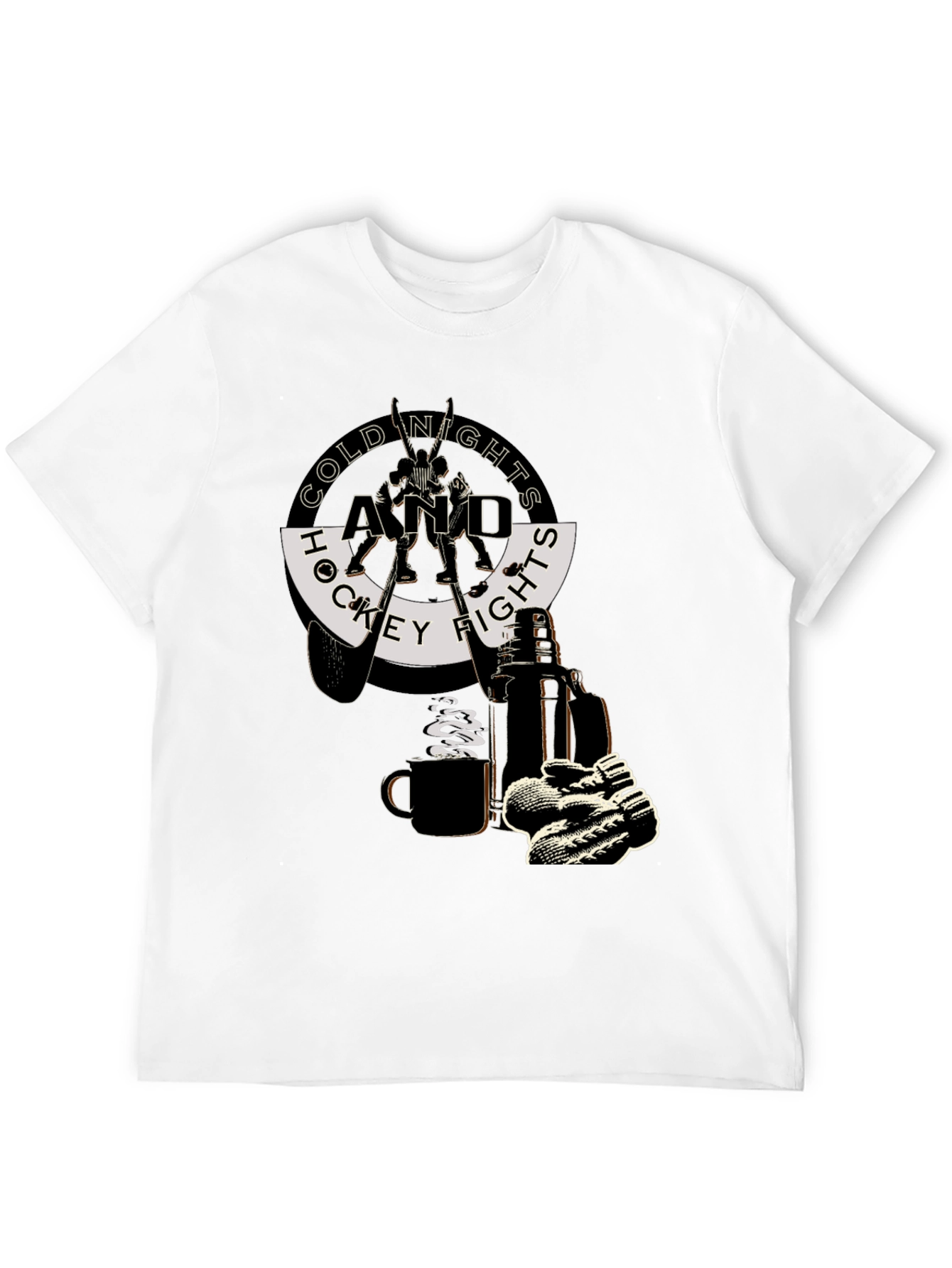 Cold Nights and Hockey Fights Graphic T-Shirt