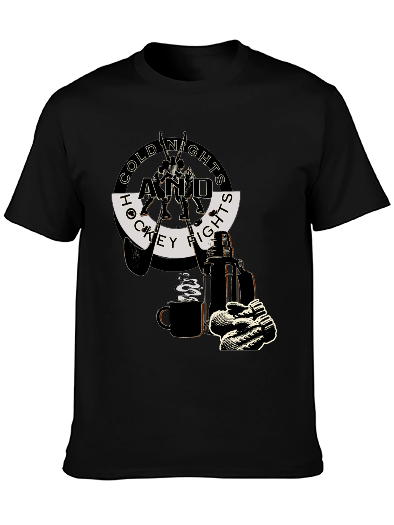 Cold Nights and Hockey Fights Graphic T-Shirt