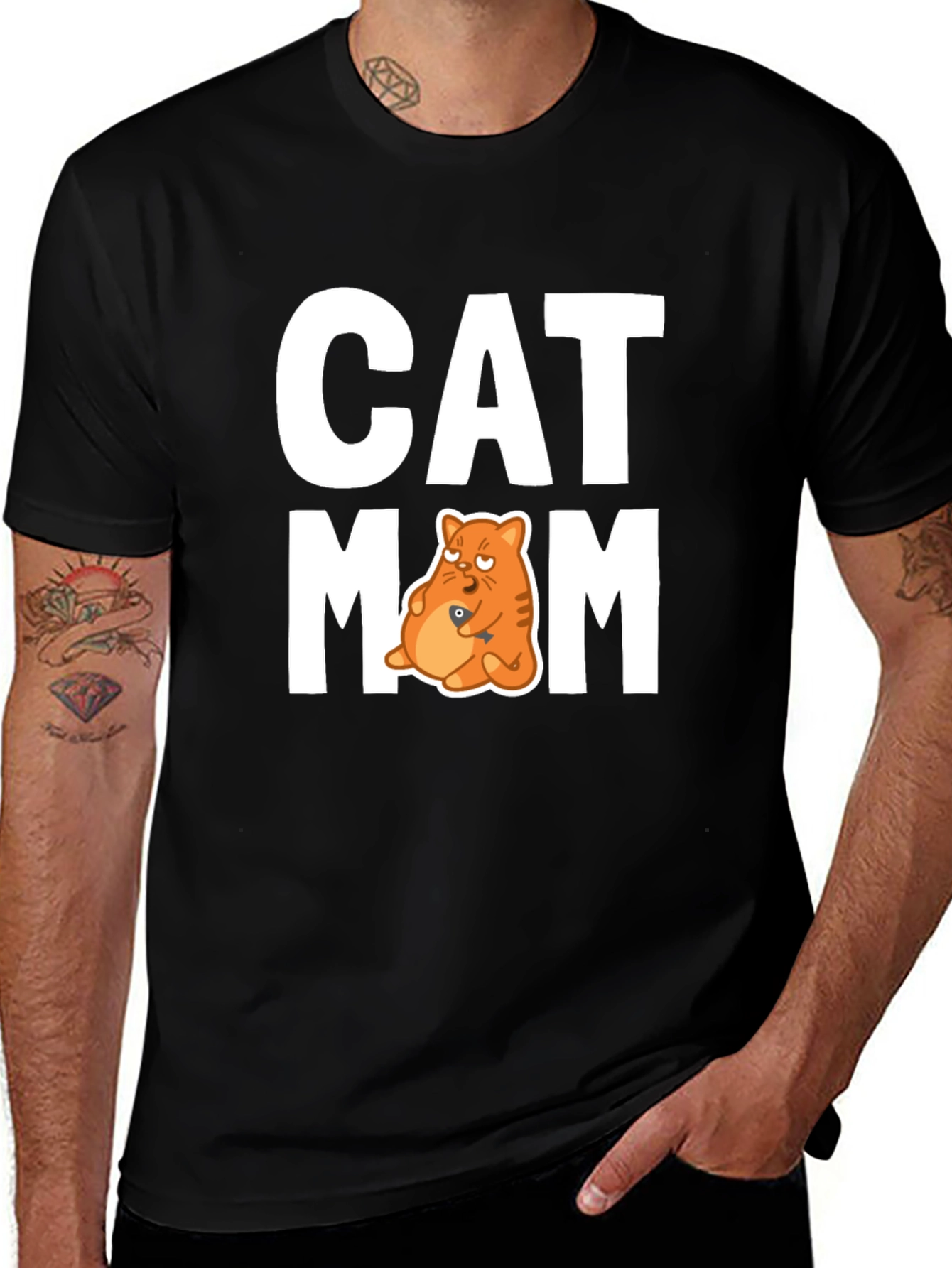 Cat Mom Graphic T-Shirt - Unisex Crew Neck Tee
