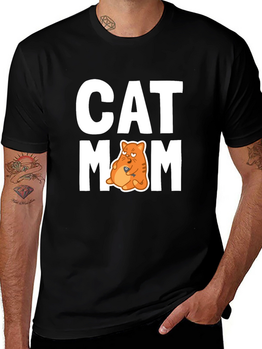 Cat Mom Graphic T-Shirt - Unisex Crew Neck Tee