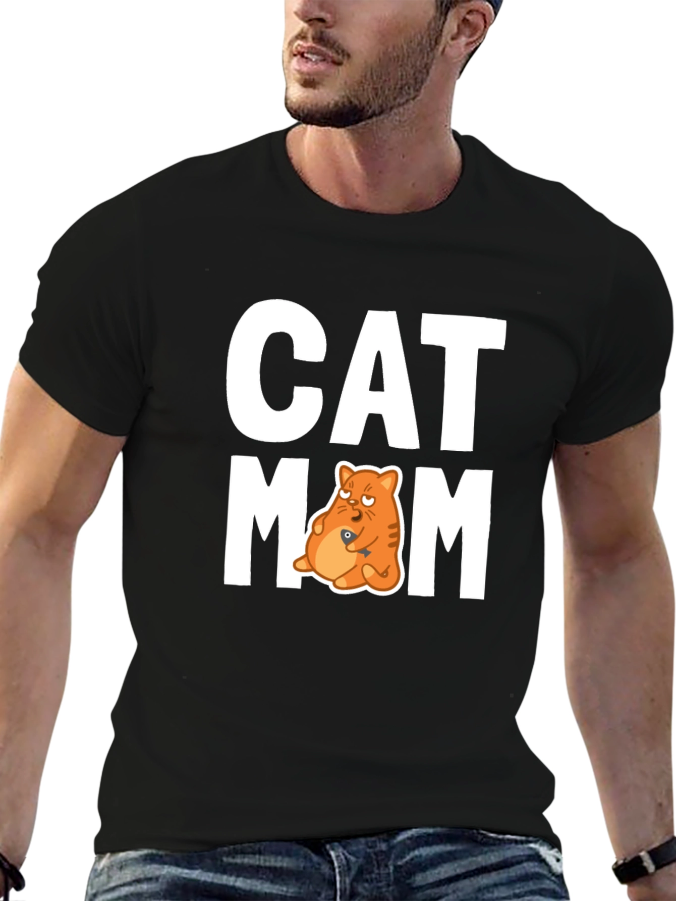 Cat Mom Graphic T-Shirt - Unisex Crew Neck Tee