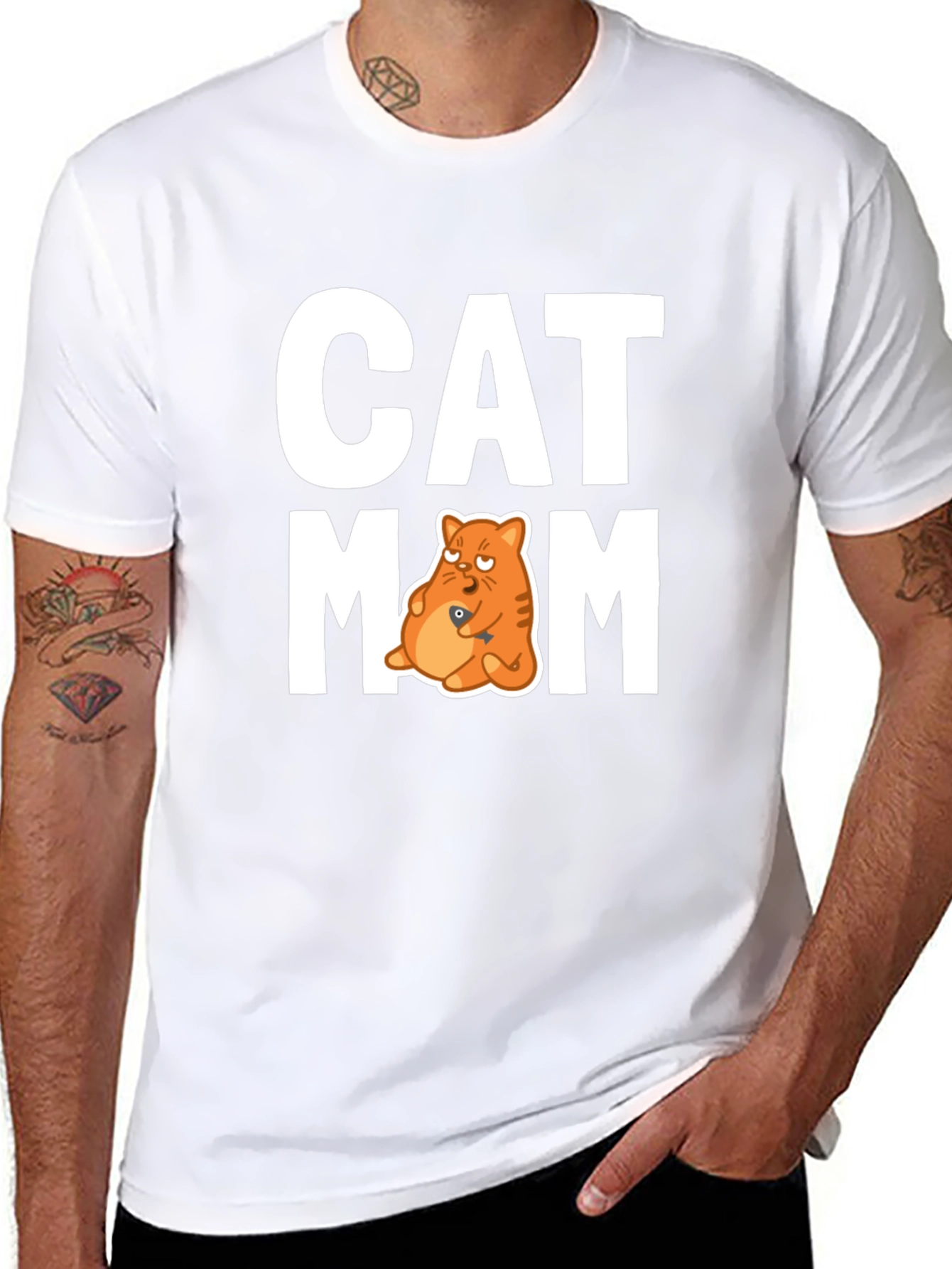 Cat Mom Graphic T-Shirt - Unisex Crew Neck Tee