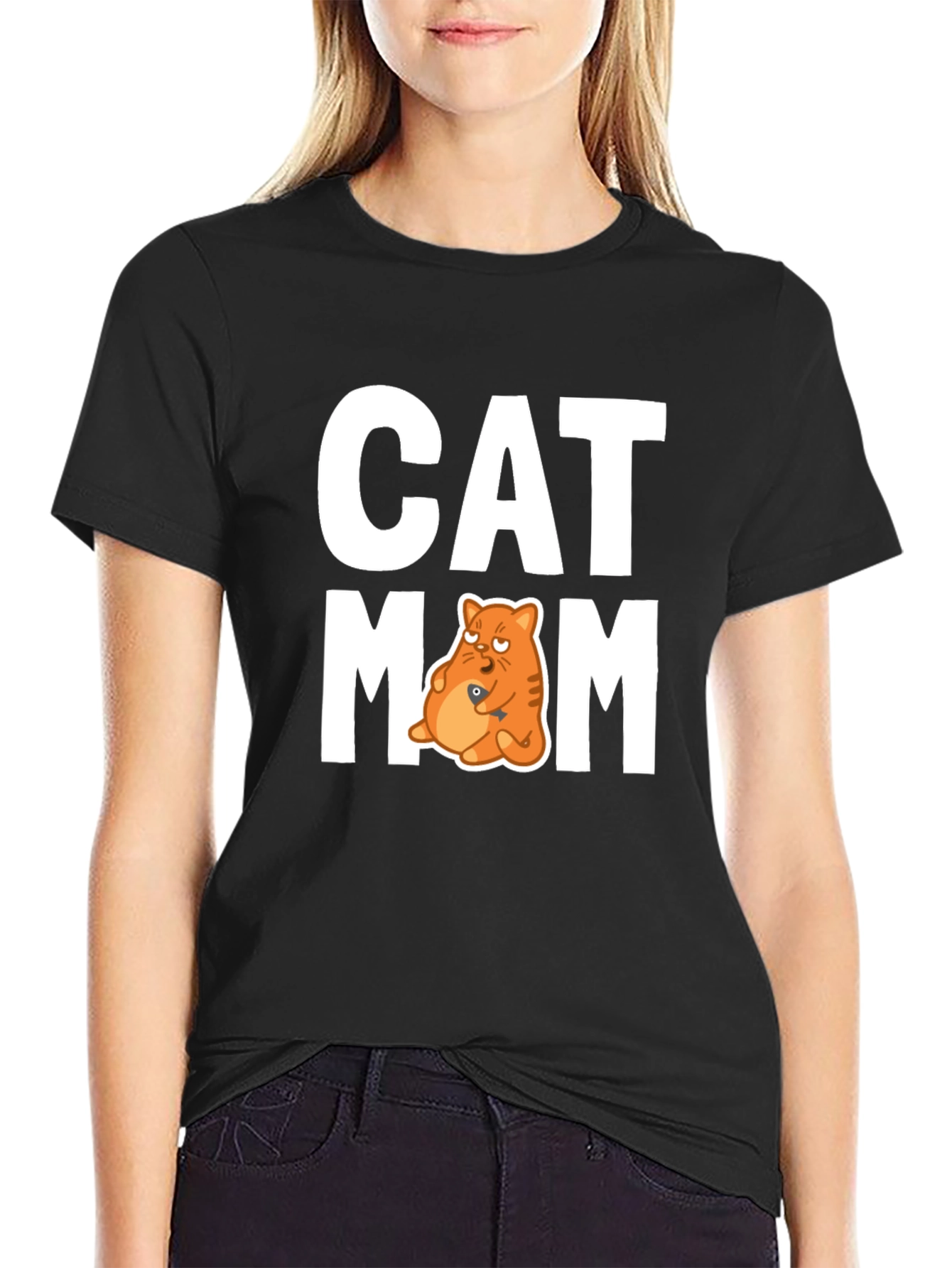 Cat Mom Graphic T-Shirt - Unisex Crew Neck Tee