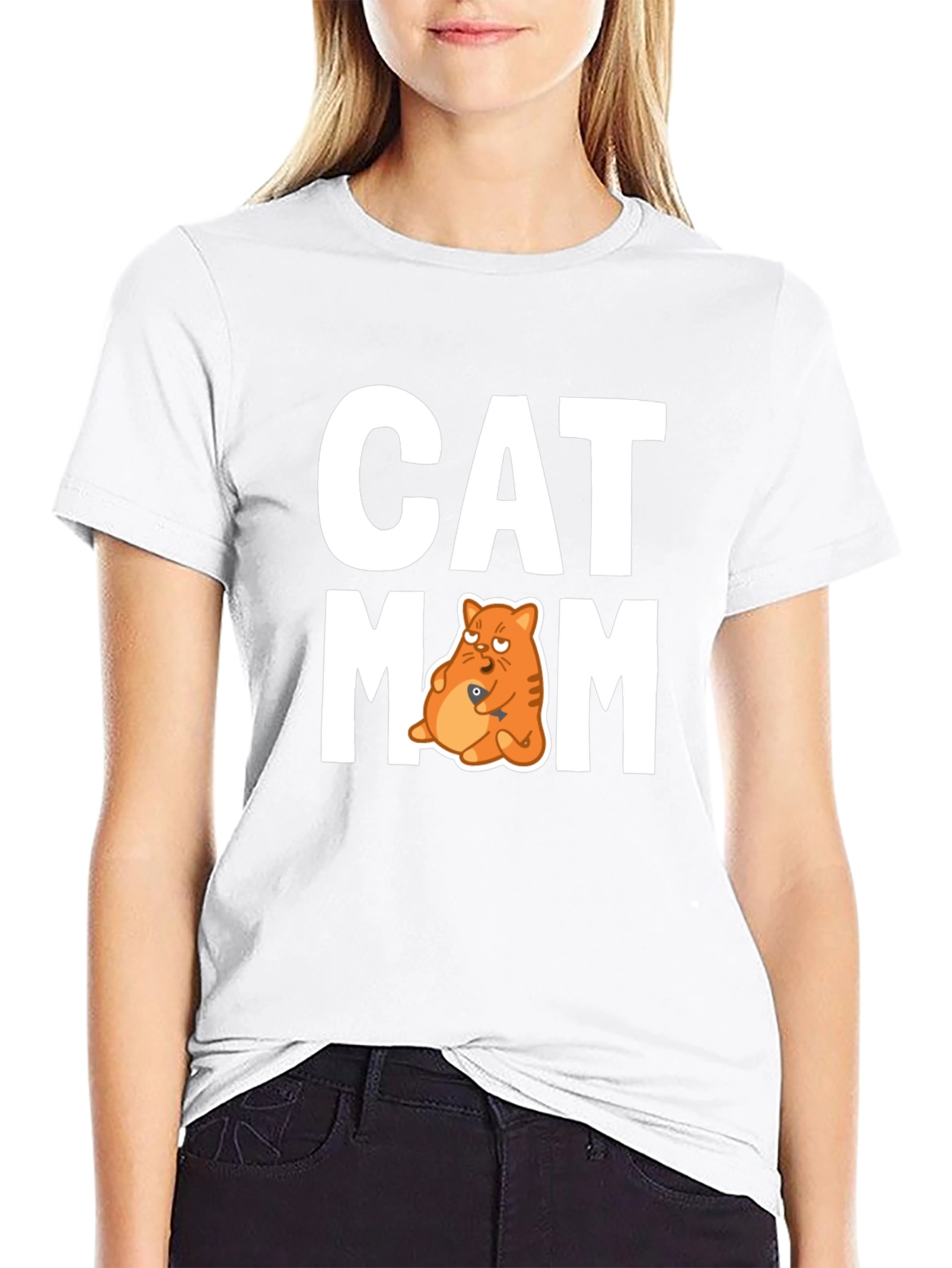 Cat Mom Graphic T-Shirt - Unisex Crew Neck Tee