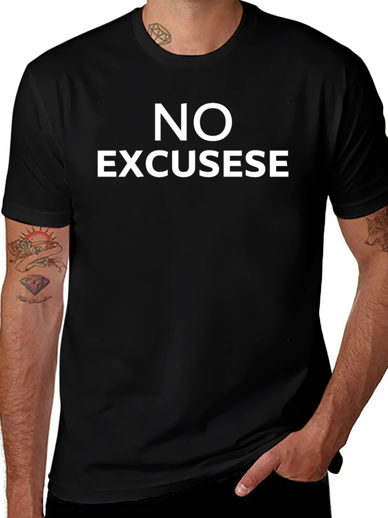No Excuses T-Shirt - Motivational Black Tee