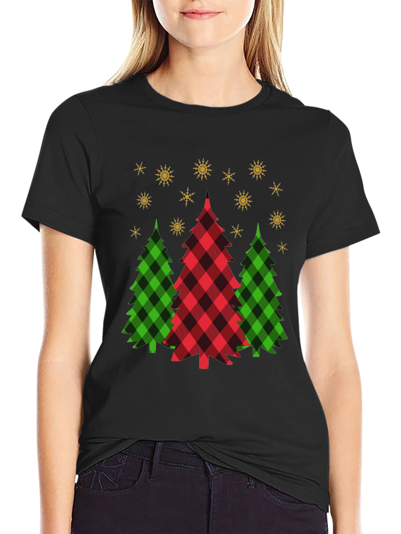 Festive Buffalo Plaid Christmas Tree T-Shirt