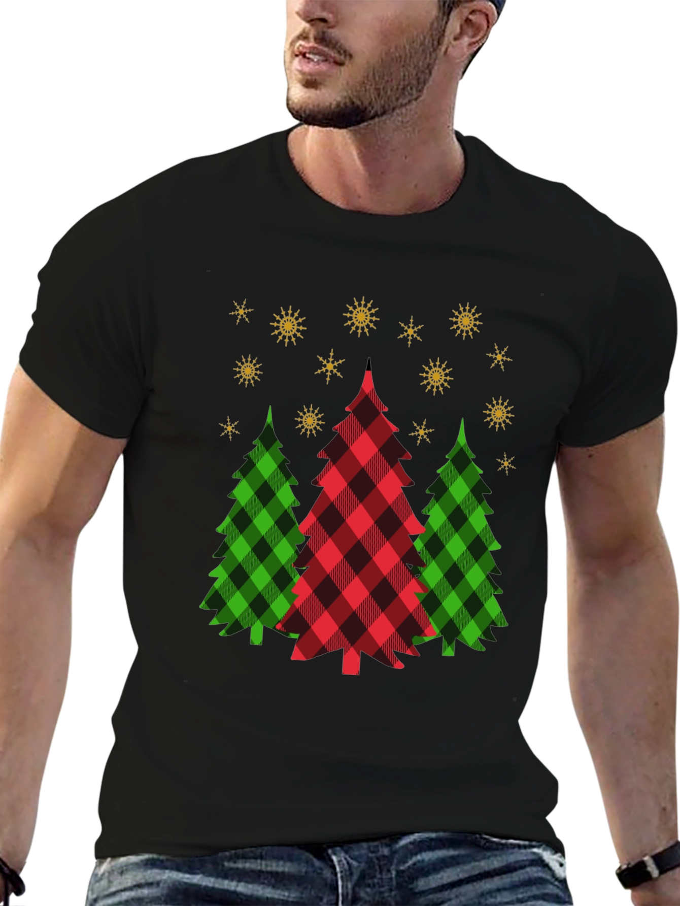 Festive Buffalo Plaid Christmas Tree T-Shirt
