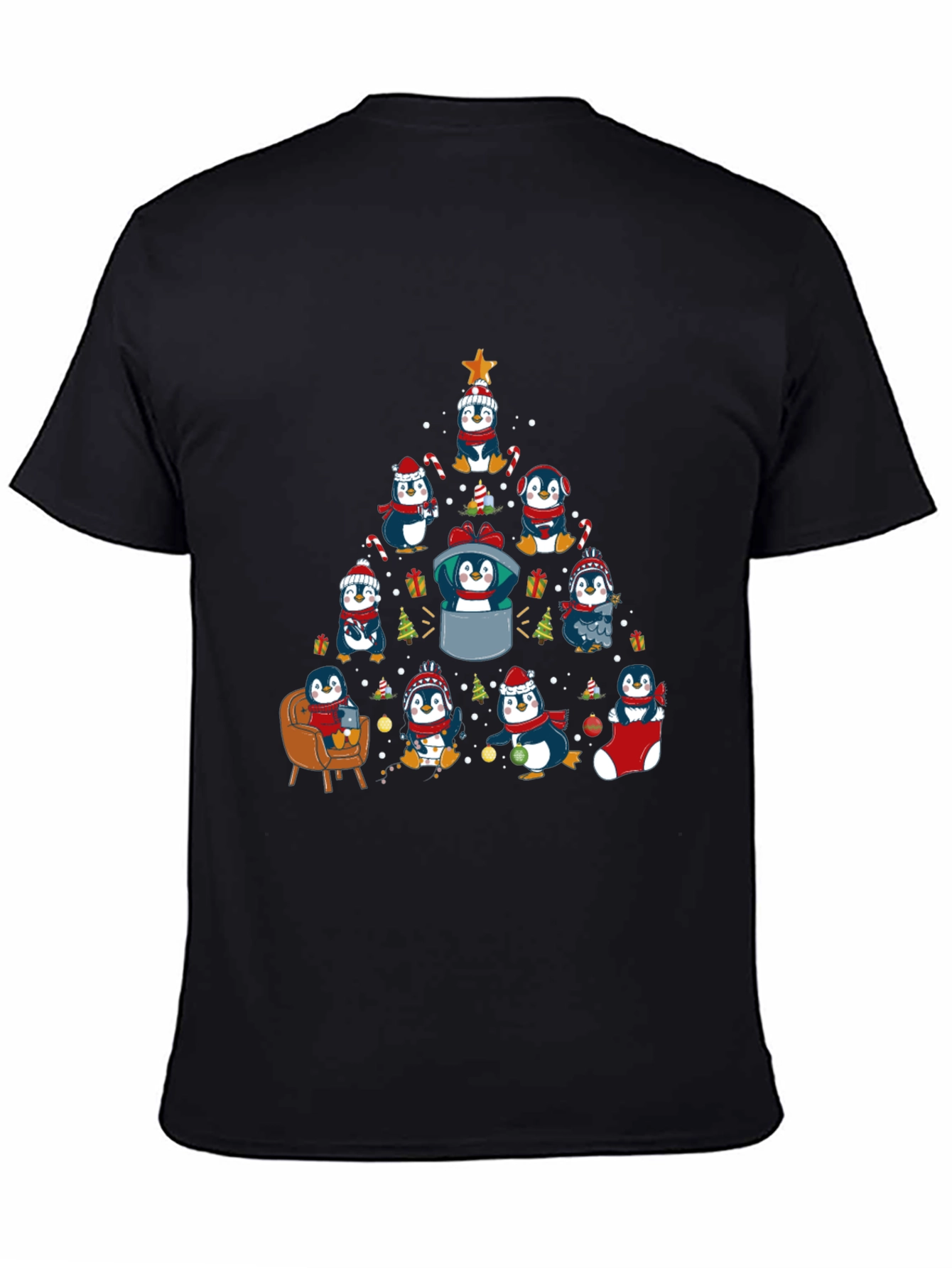 Penguin Christmas Tree Graphic Tee