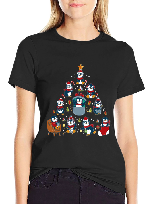 Penguin Christmas Tree Graphic Tee
