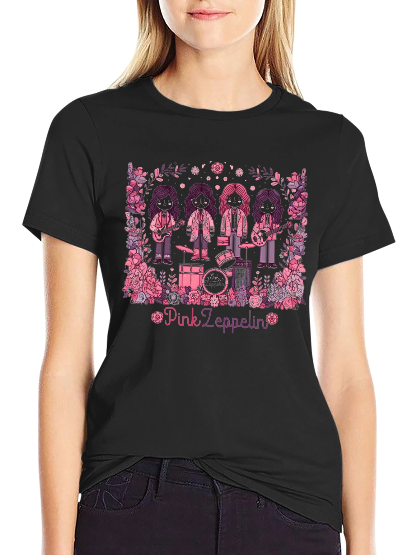 Pink Zeppelin Graphic T-Shirt