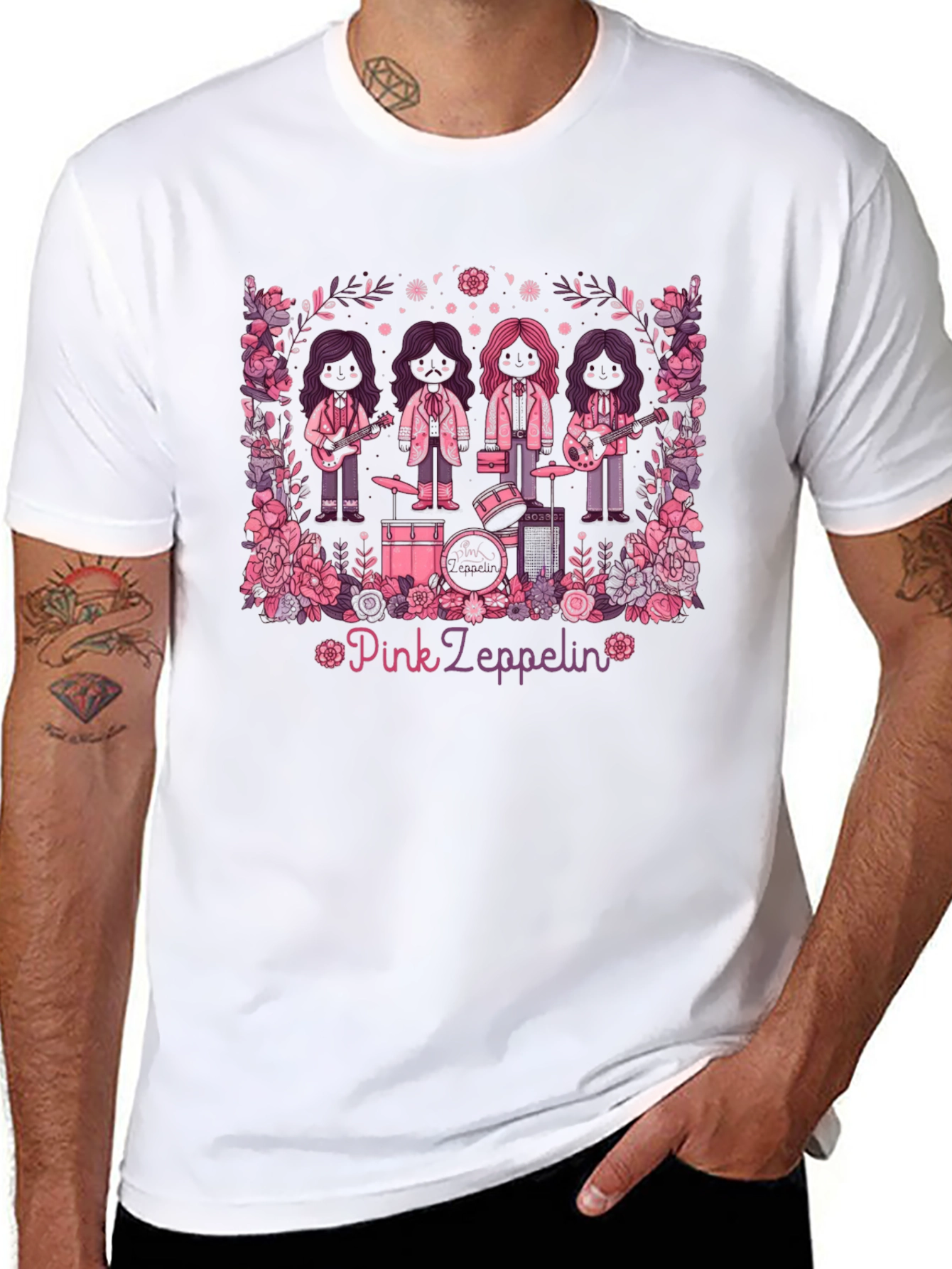 Pink Zeppelin Graphic T-Shirt
