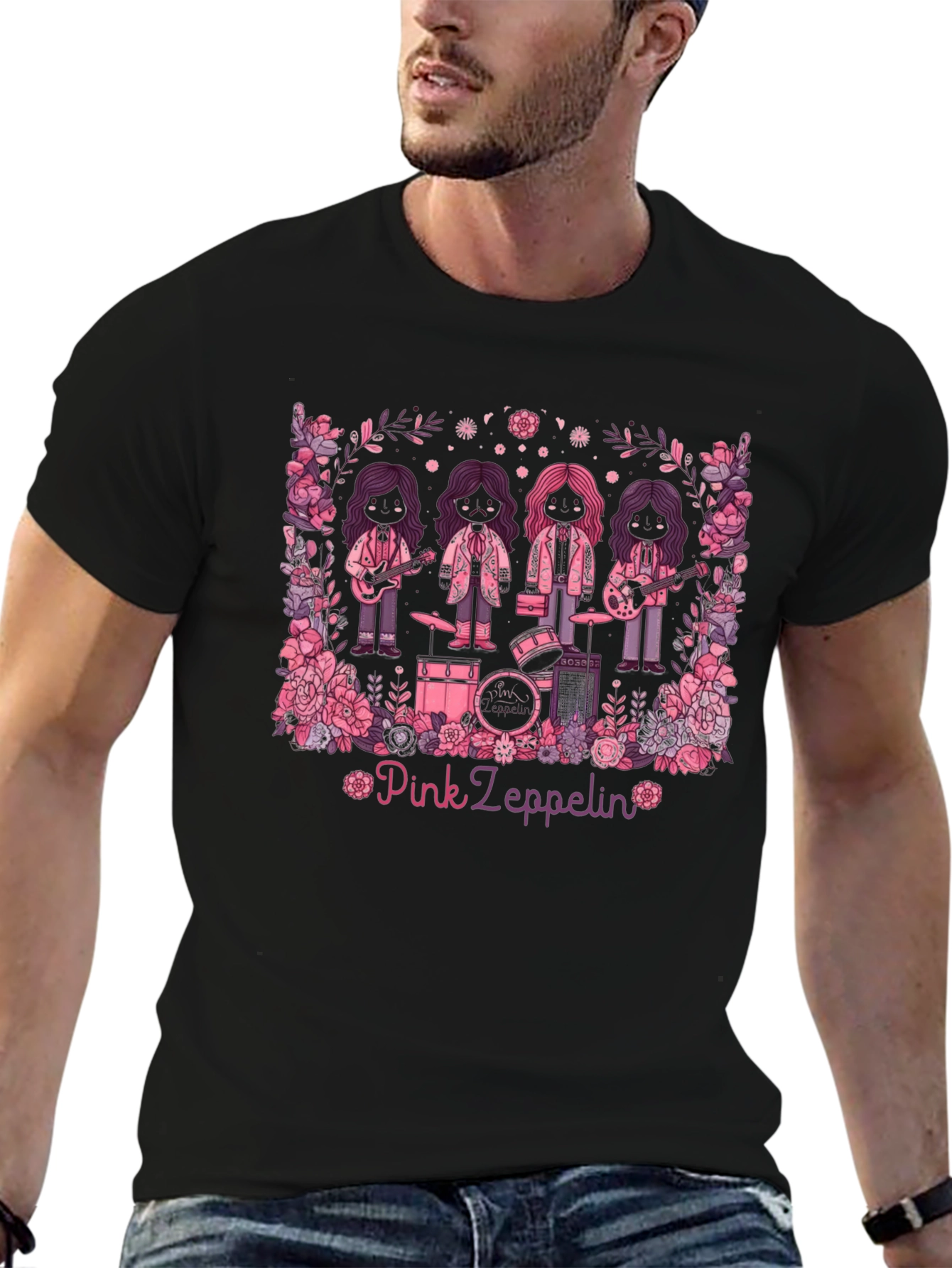 Pink Zeppelin Graphic T-Shirt