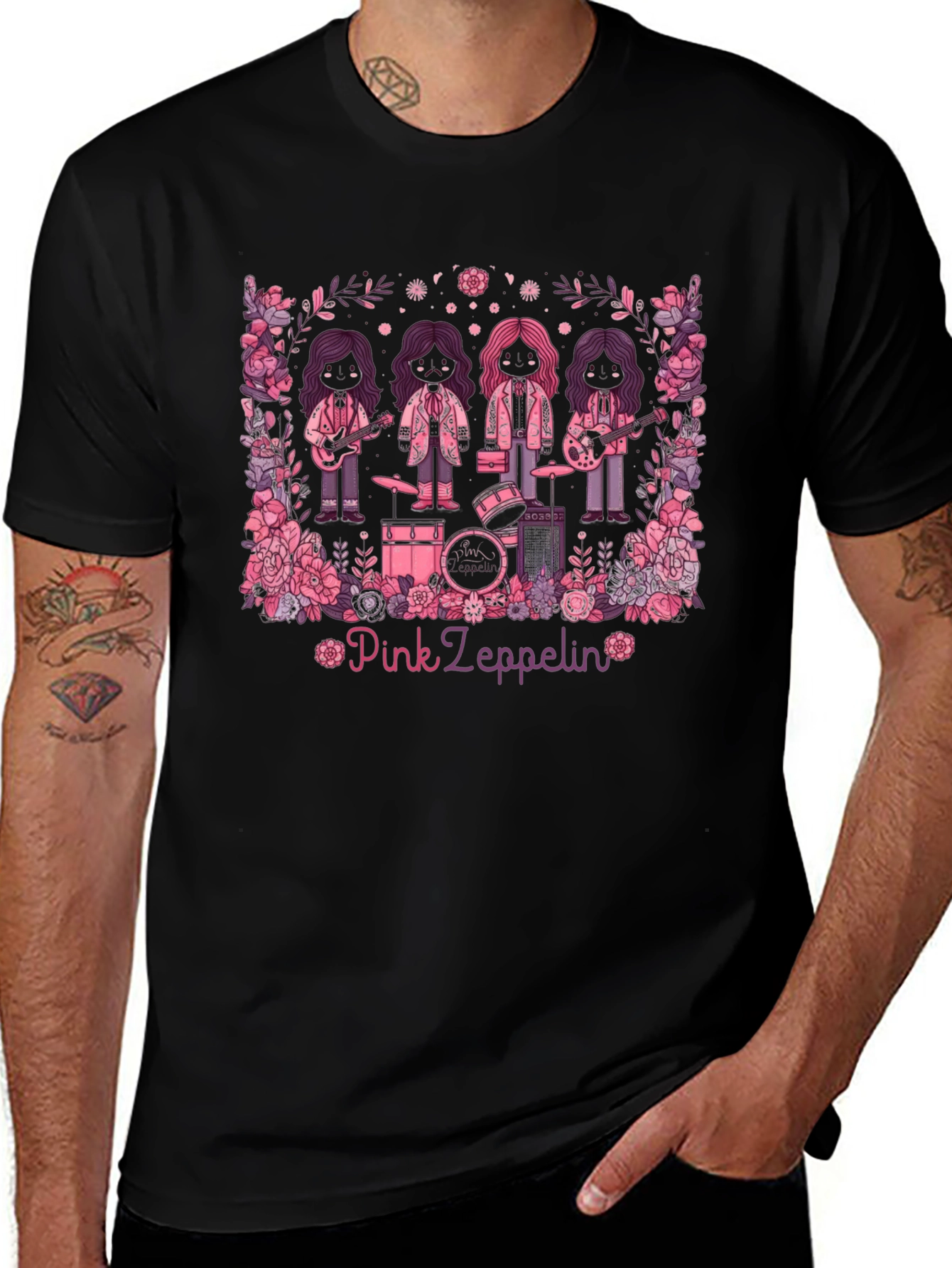 Pink Zeppelin Graphic T-Shirt