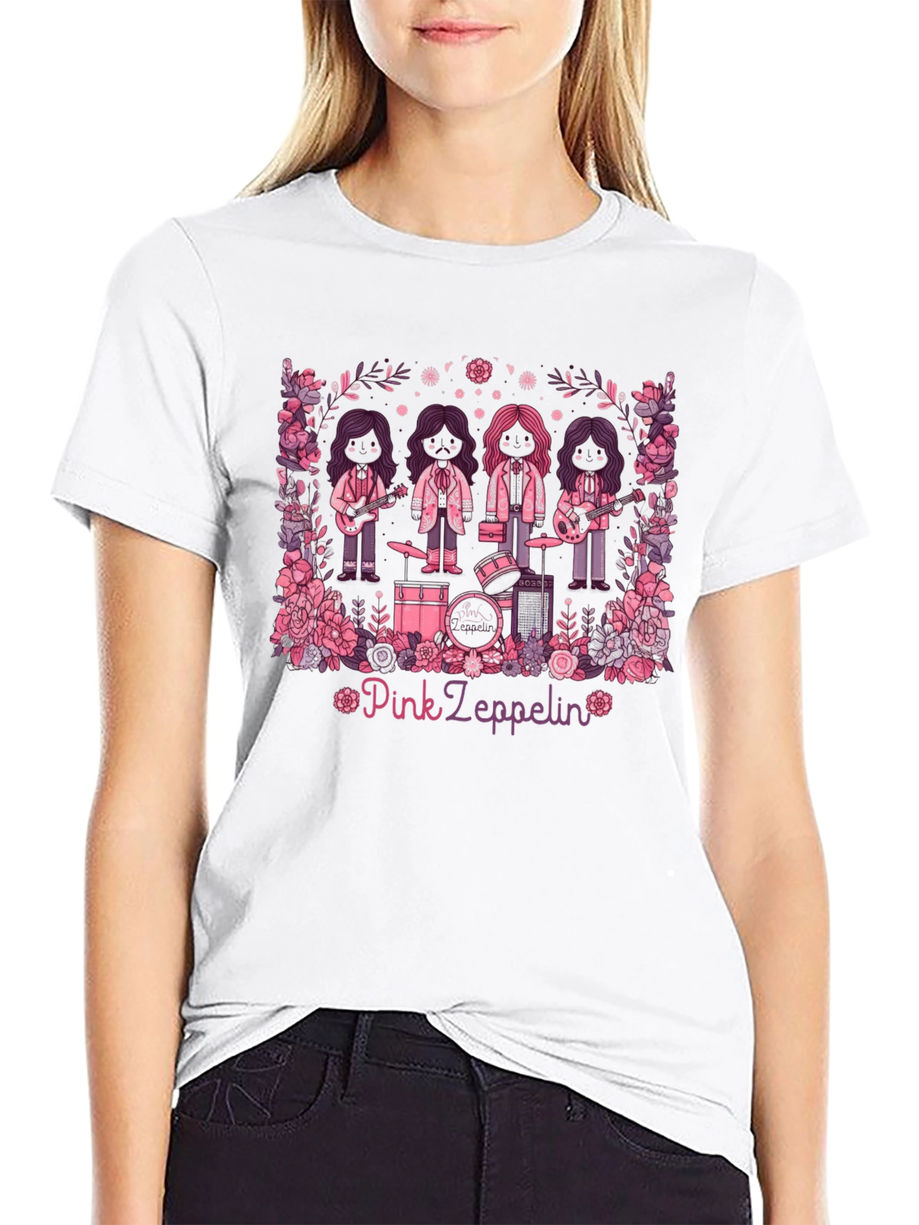 Pink Zeppelin Graphic T-Shirt