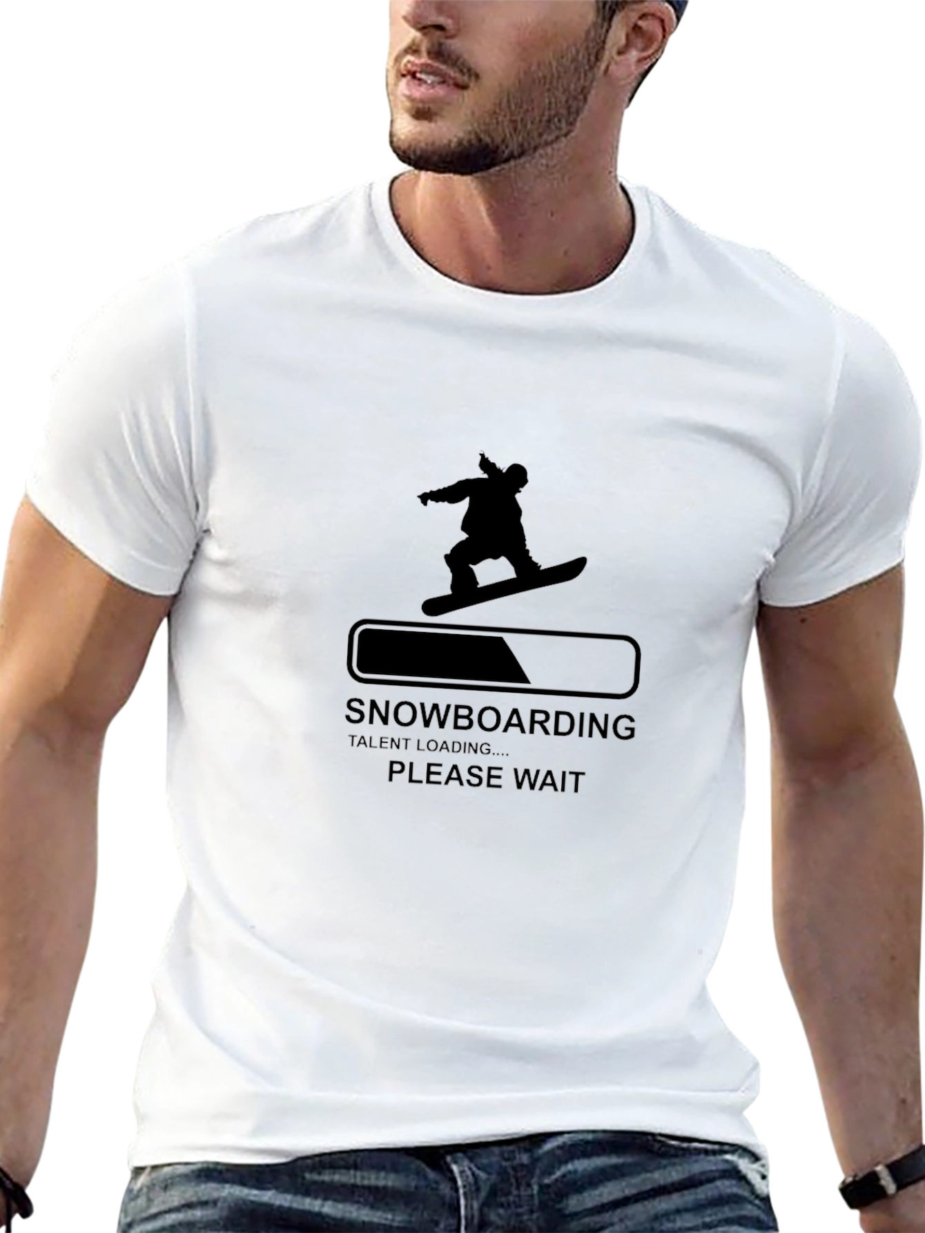 Snowboarding Talent Loading Mens Black T-Shirt