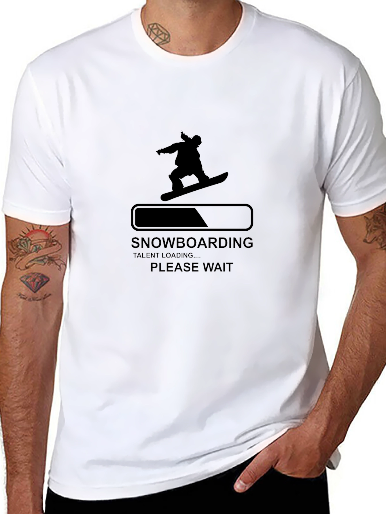 Snowboarding Talent Loading Mens Black T-Shirt