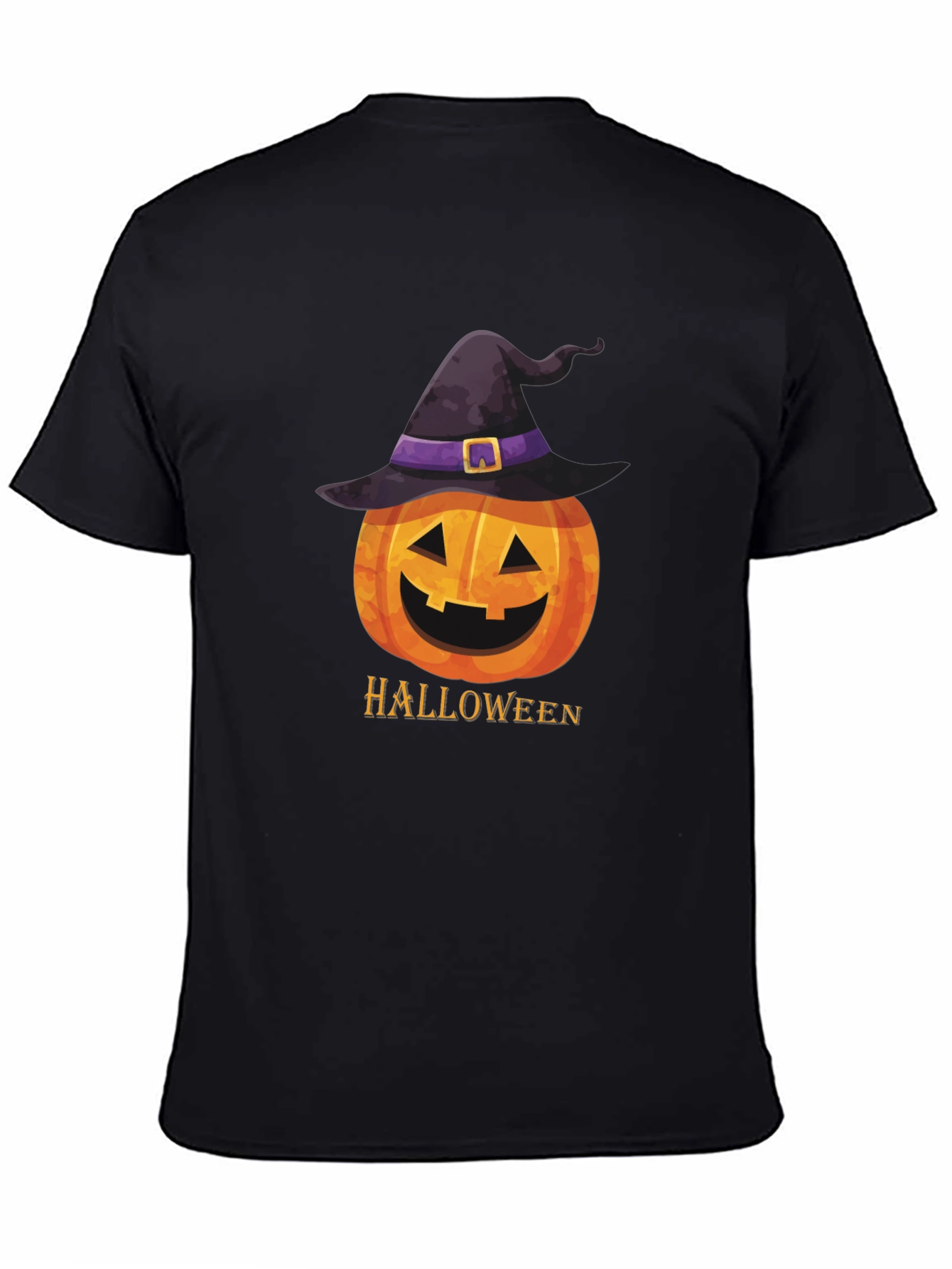Halloween Pumpkin Witch Hat Graphic T-Shirt