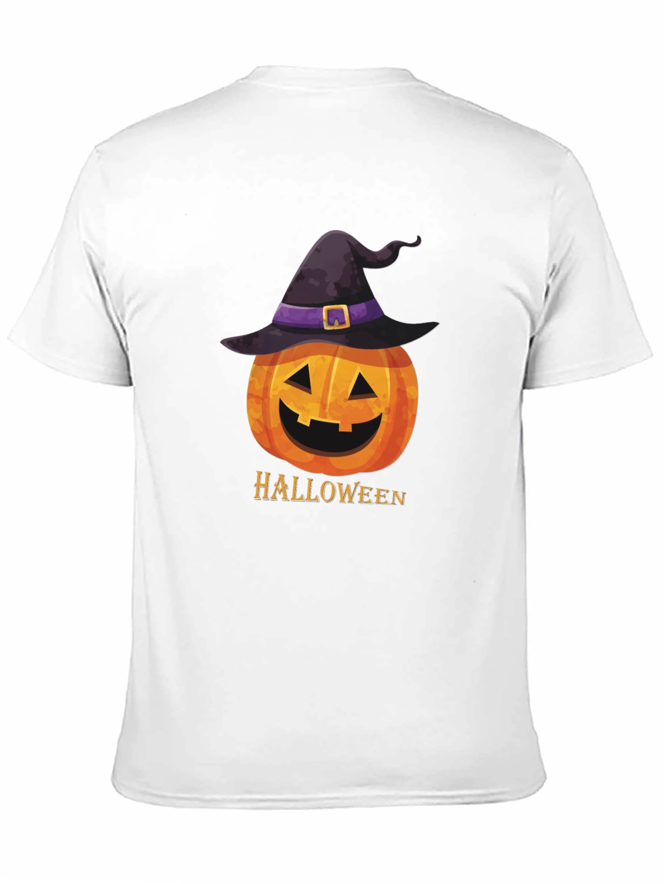 Halloween Pumpkin Witch Hat Graphic T-Shirt