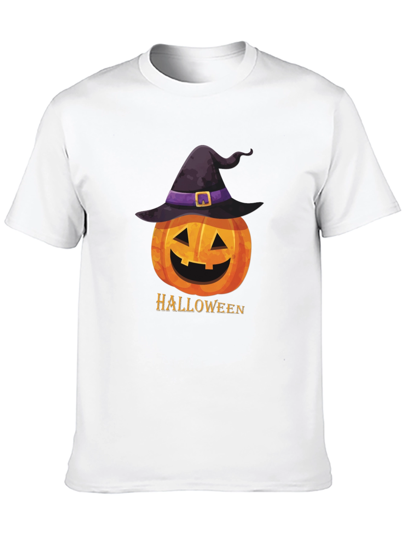 Halloween Pumpkin Witch Hat Graphic T-Shirt