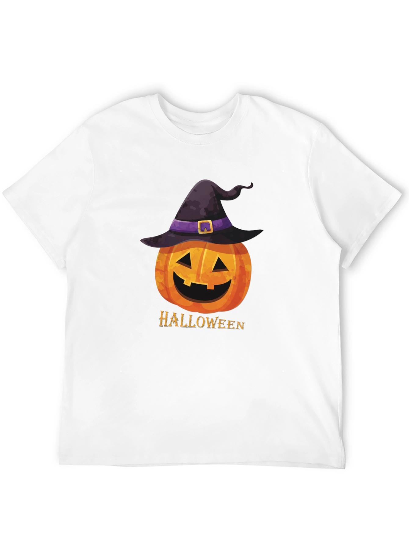 Halloween Pumpkin Witch Hat Graphic T-Shirt