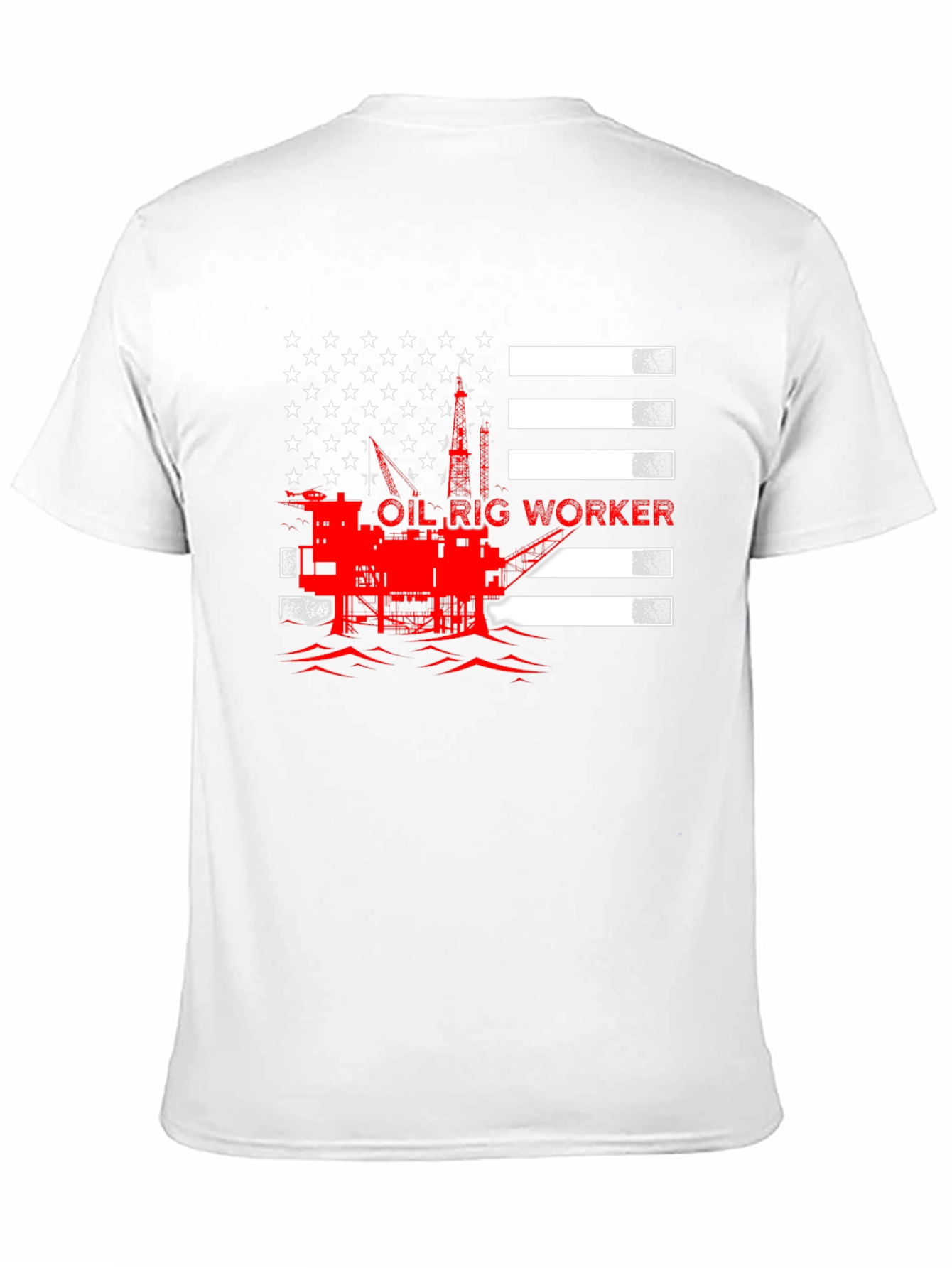 Oil Rig Worker American Flag Graphic T-Shirt