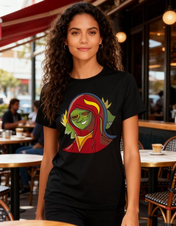 "Vibrant Hooded Icon" Graphic Tee