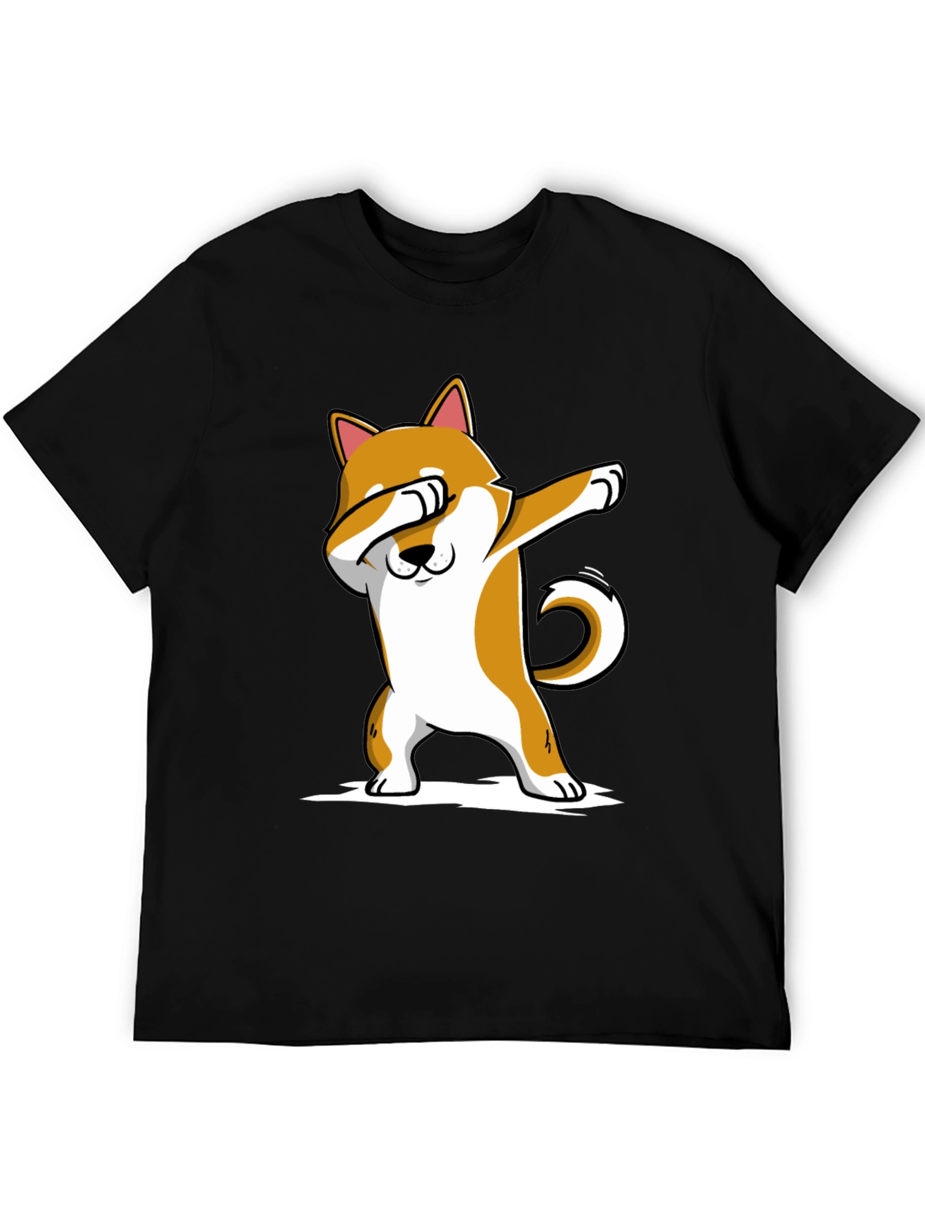 Dabbing Shiba Inu T-Shirt - Black Cotton Tee