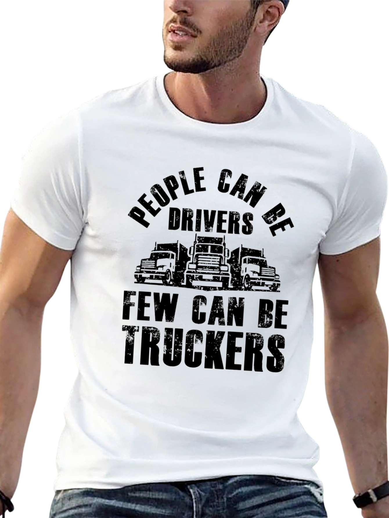 People Can Be Drivers Trucker Graphic Tee - Black