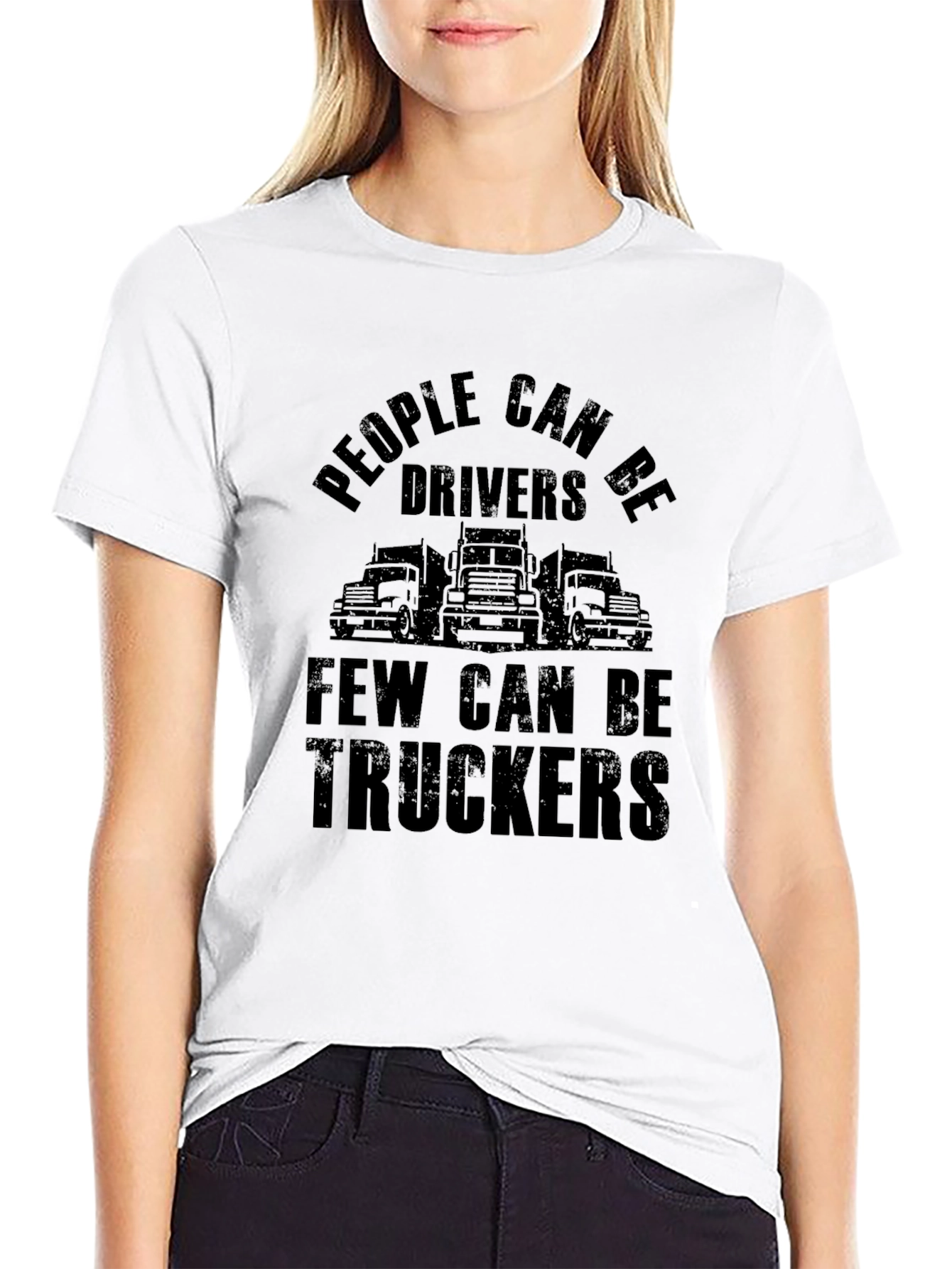 People Can Be Drivers Trucker Graphic Tee - Black
