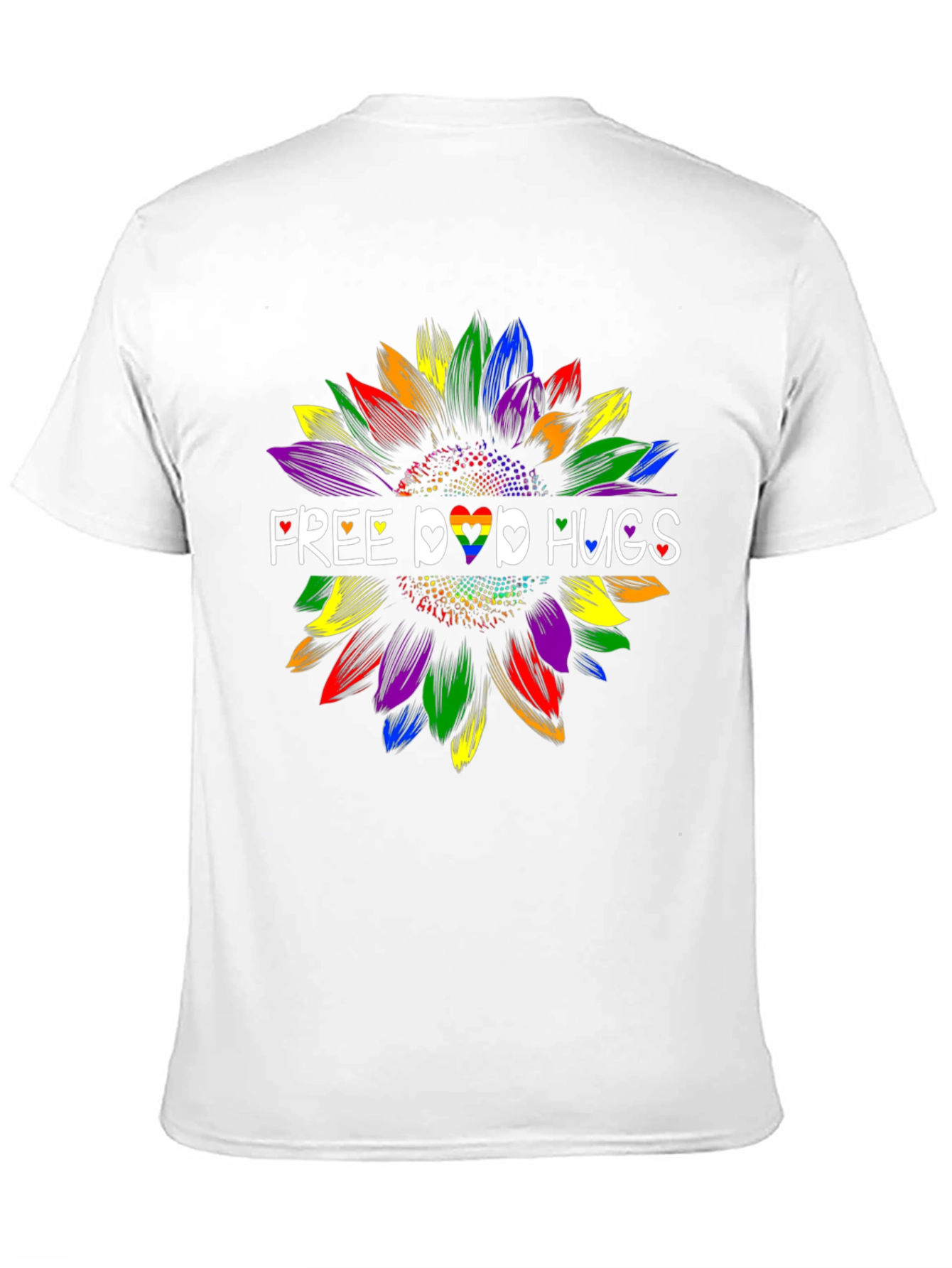 Free LGBTQ+ Hugs Sunflower T-Shirt