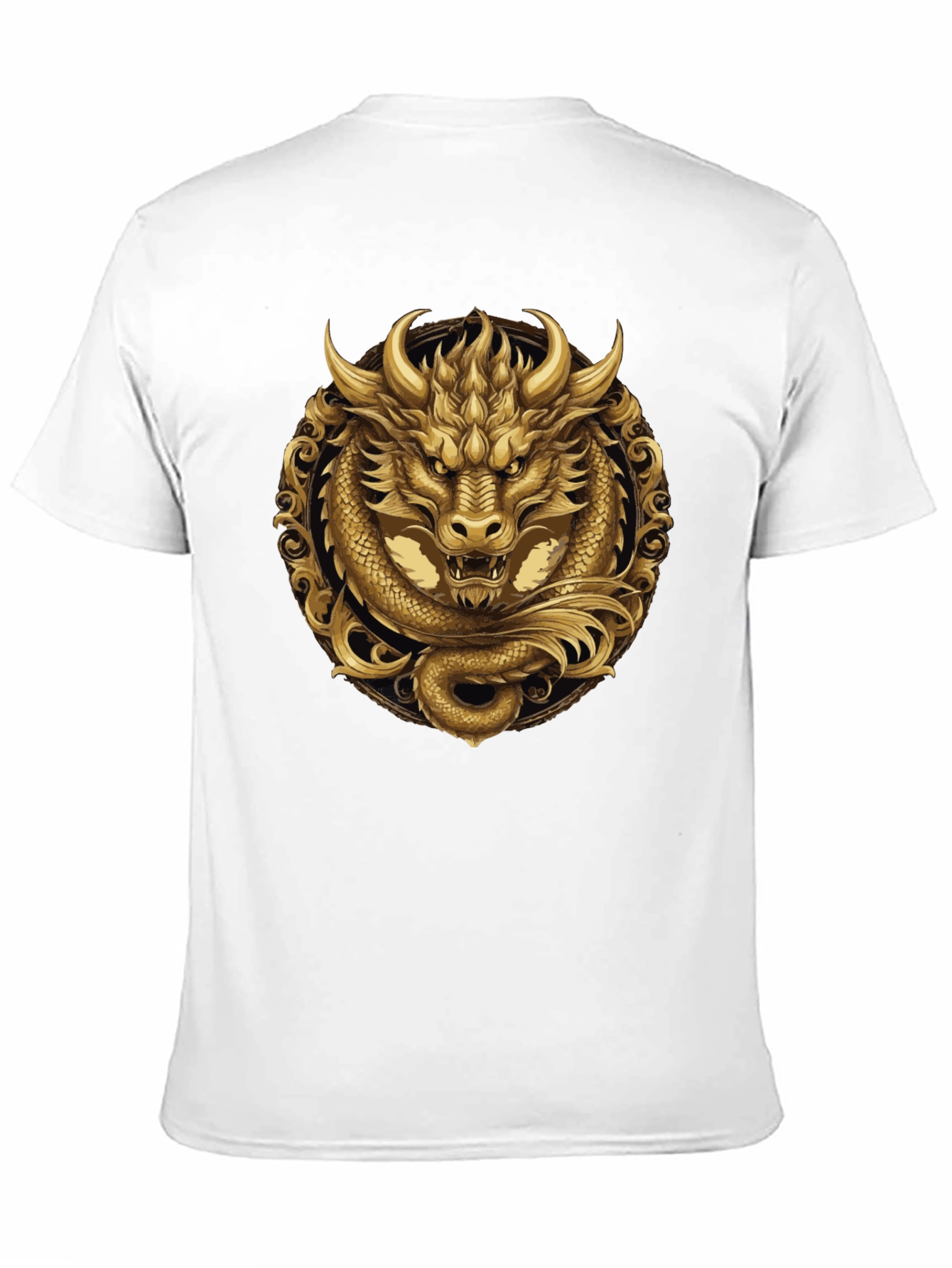 Golden Dragon Graphic Tee - Stylish Mens Black T-Shirt