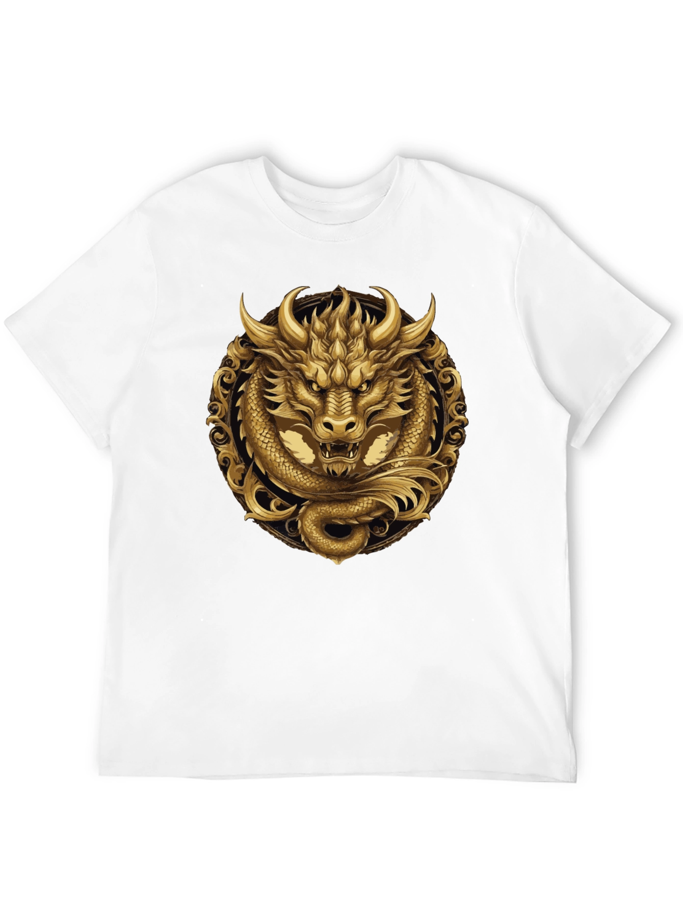 Golden Dragon Graphic Tee - Stylish Mens Black T-Shirt