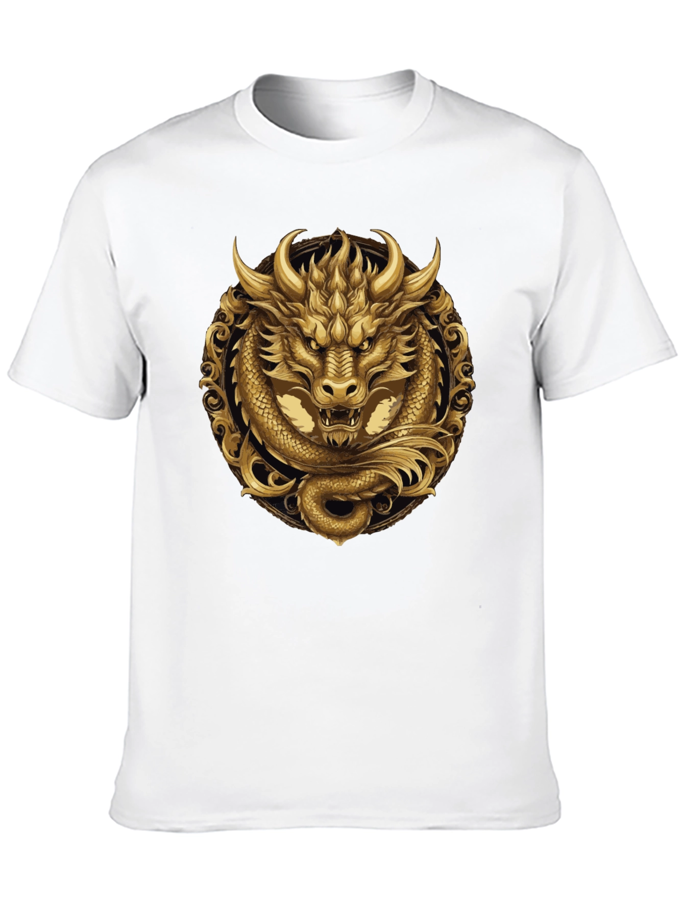 Golden Dragon Graphic Tee - Stylish Mens Black T-Shirt