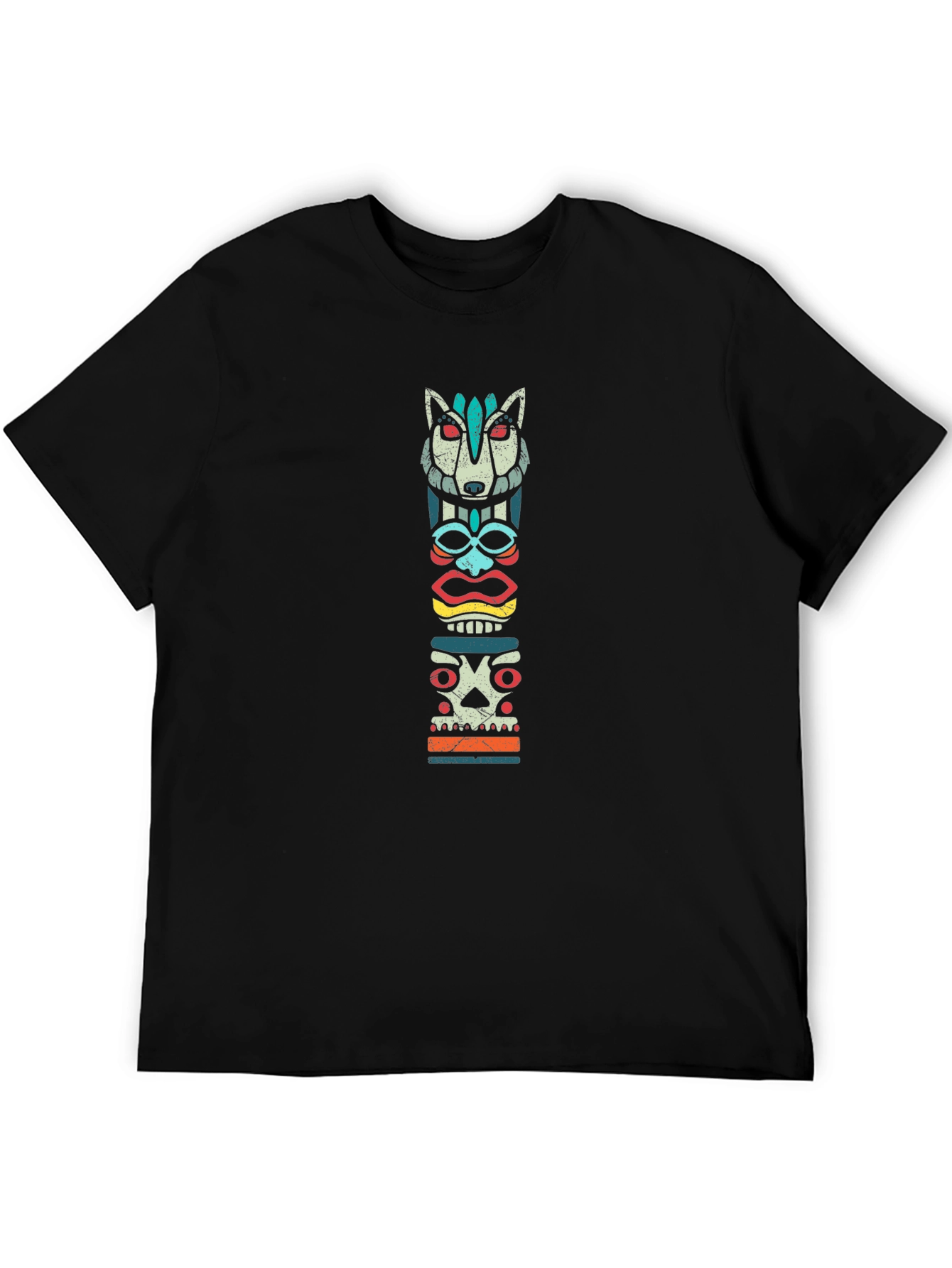Tribal Totem Graphic Tee - Cool Anthropomorphic Design
