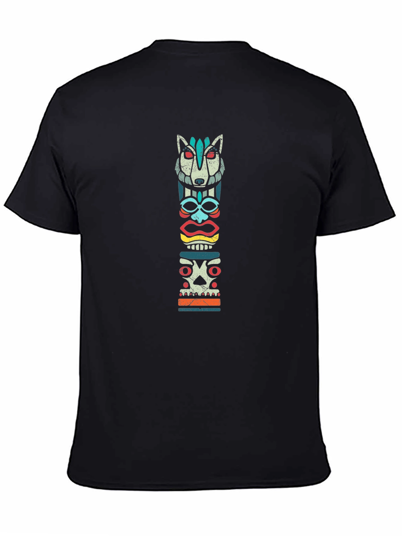 Tribal Totem Graphic Tee - Cool Anthropomorphic Design