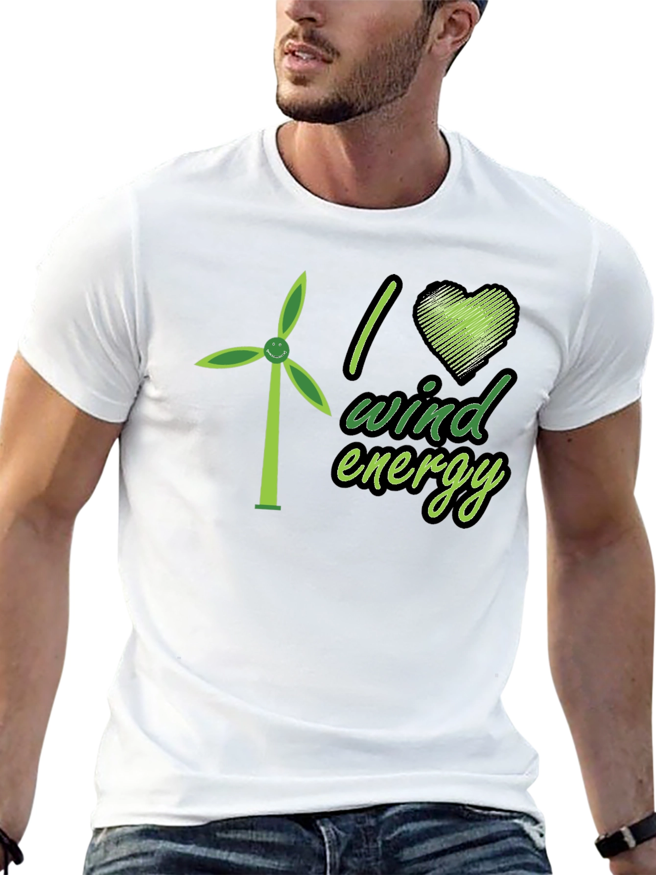 I Heart Wind Energy T-Shirt - Eco Friendly Design
