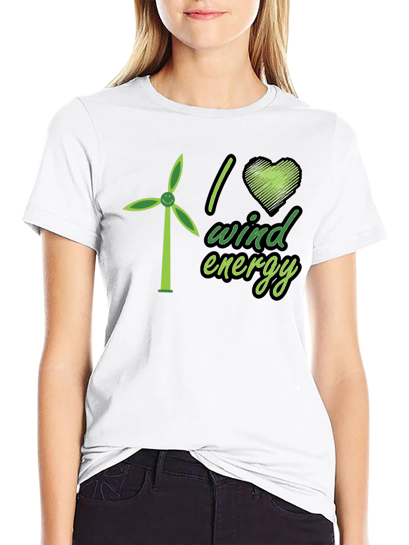 I Heart Wind Energy T-Shirt - Eco Friendly Design