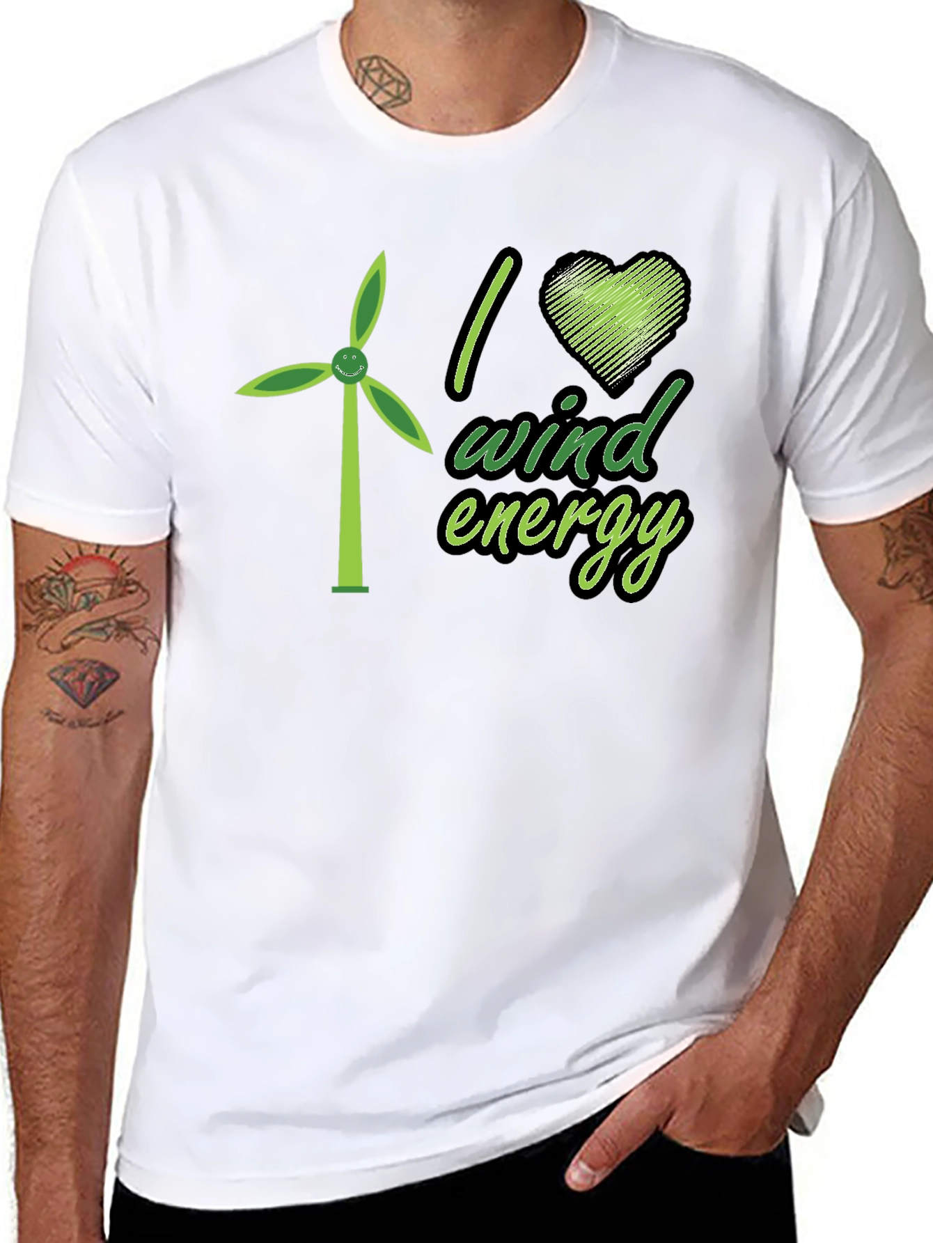 I Heart Wind Energy T-Shirt - Eco Friendly Design