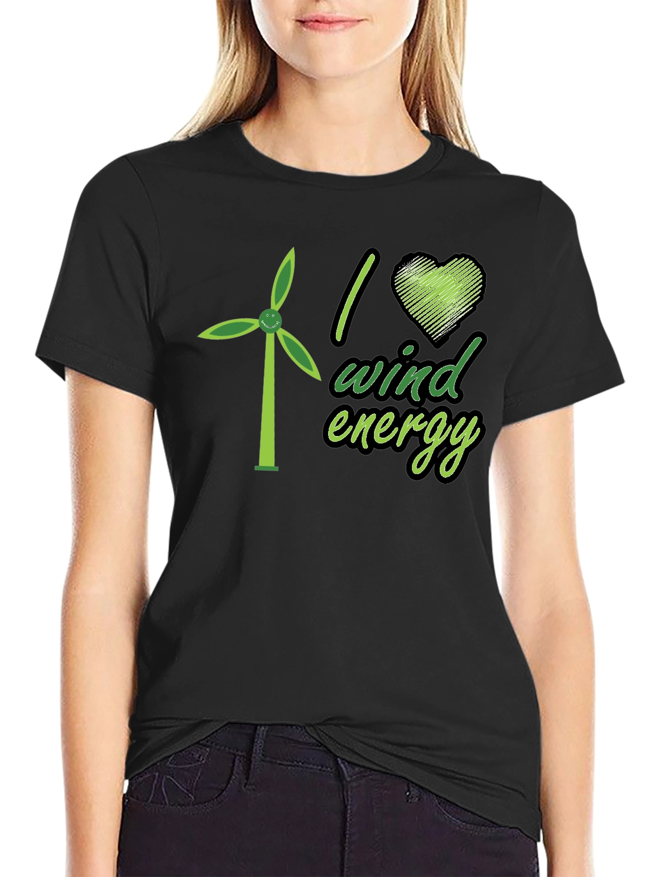 I Heart Wind Energy T-Shirt - Eco Friendly Design