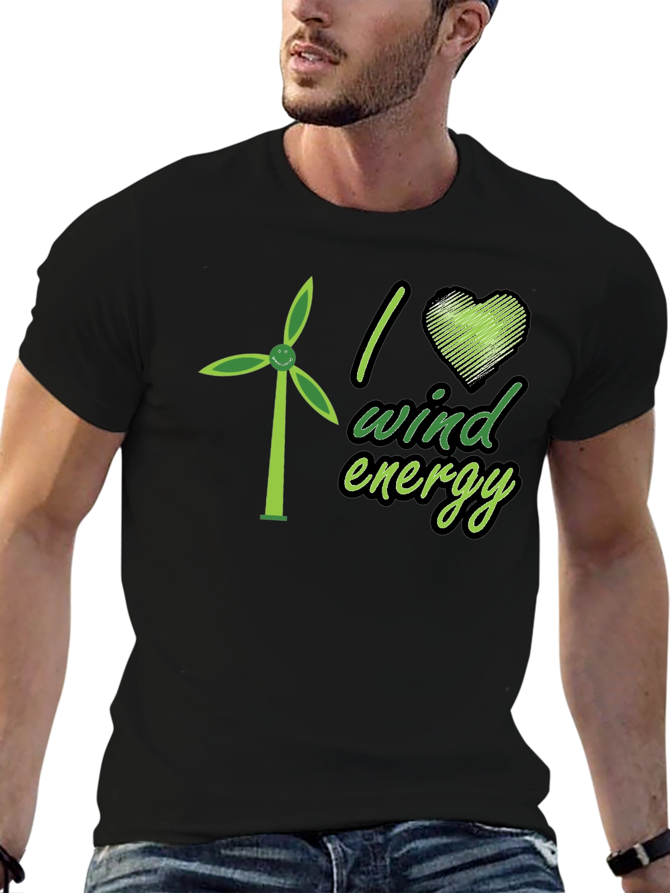 I Heart Wind Energy T-Shirt - Eco Friendly Design