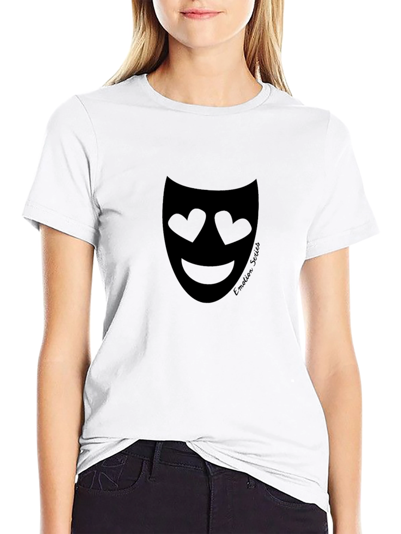 Emotion Series Graphic Tee - Heart Eyes Mask