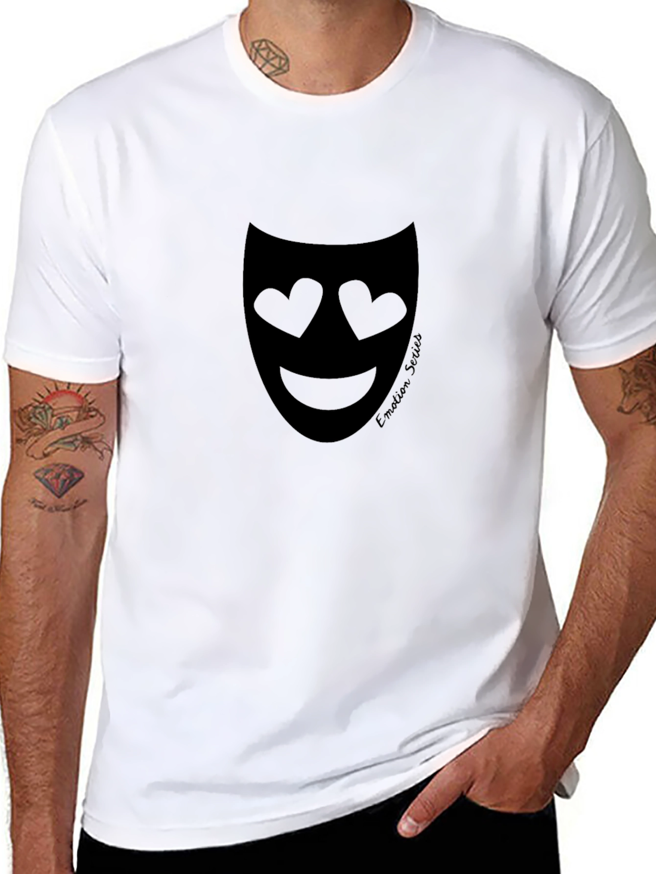 Emotion Series Graphic Tee - Heart Eyes Mask